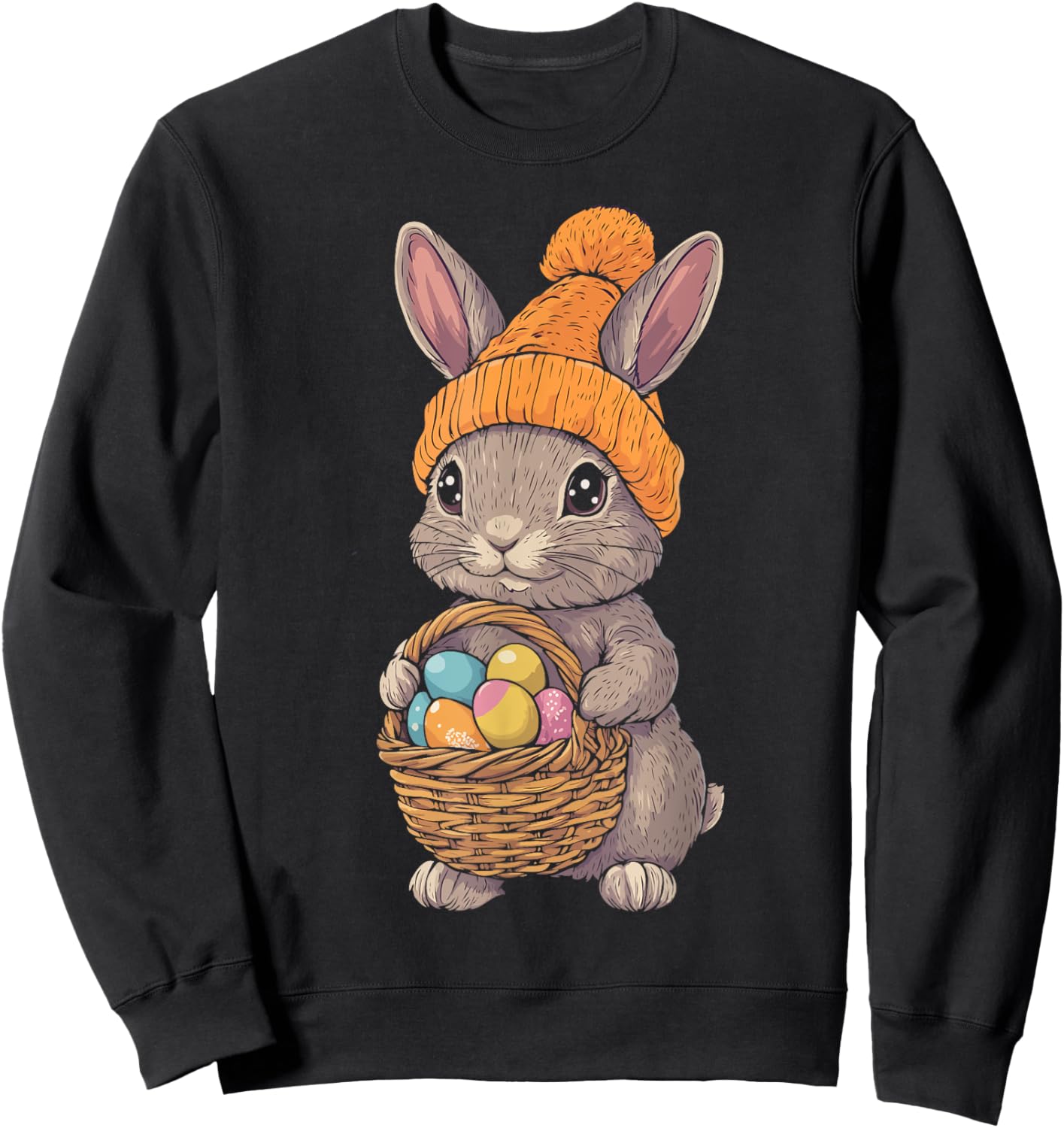 Easter Decoration Rabbit Easter Bunny Women Men Children Easter Bunny , black, S Sweatshirt - Sweatshirt | Black