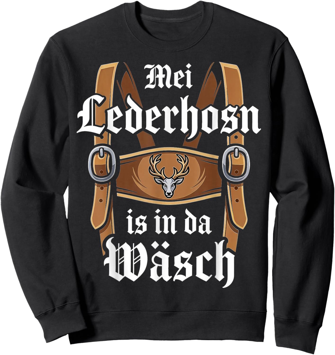 Trachtenshirt Herren Passend für Oktoberfest Herren Trachten Sweatshirt - Sweatshirt | Black