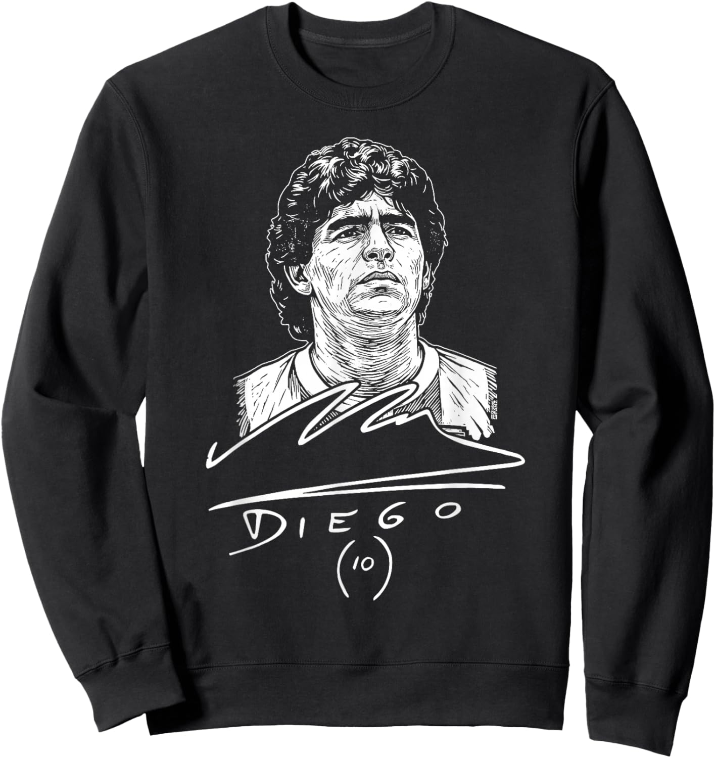 Diego Maradona Vintage Autograph Design Football Icon Sweatshirt - Sweatshirt | Black