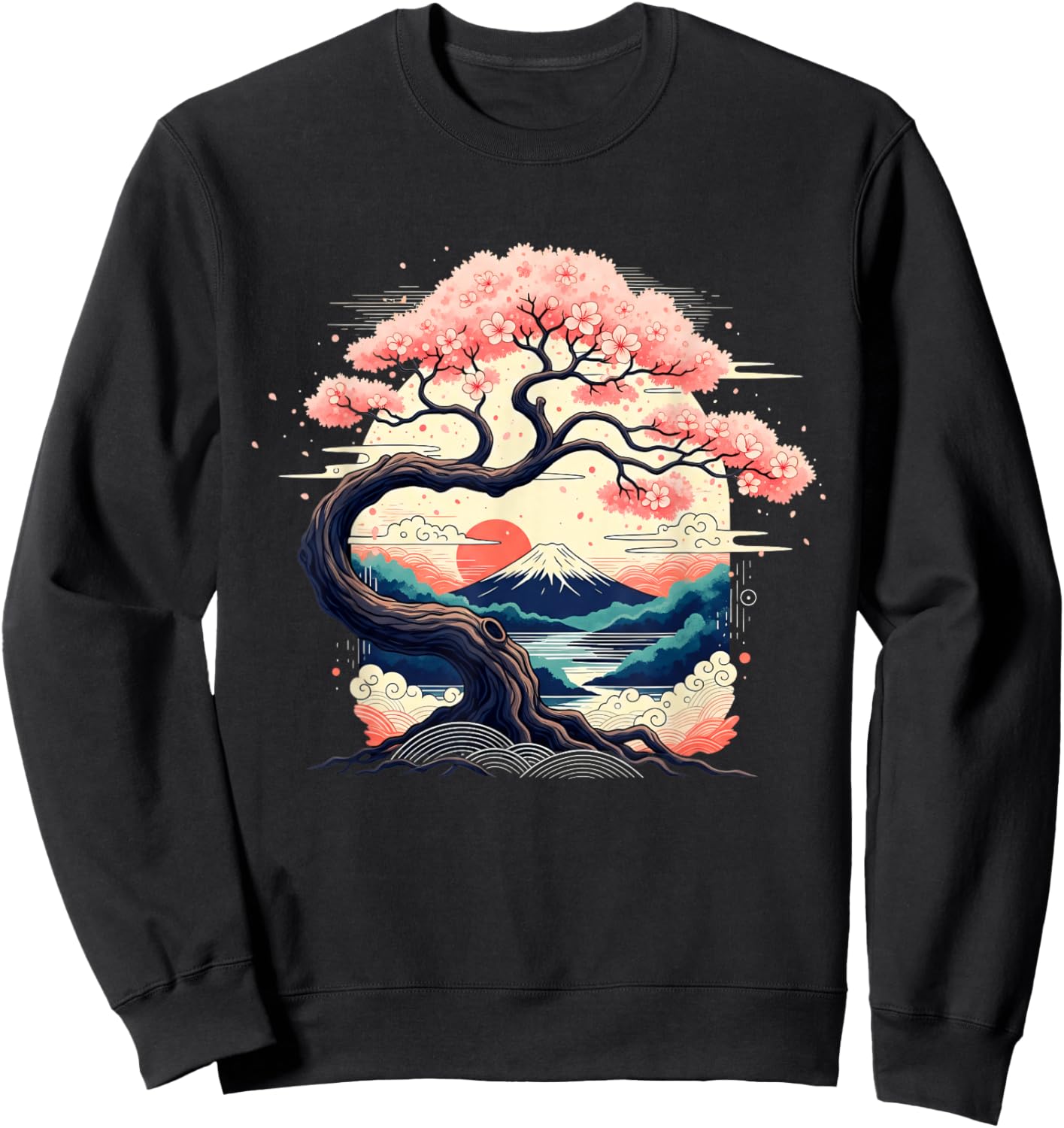 Cherry Blossom Japanese Tree Japan Art Japanese Sweatshirt - Sweatshirt | Black