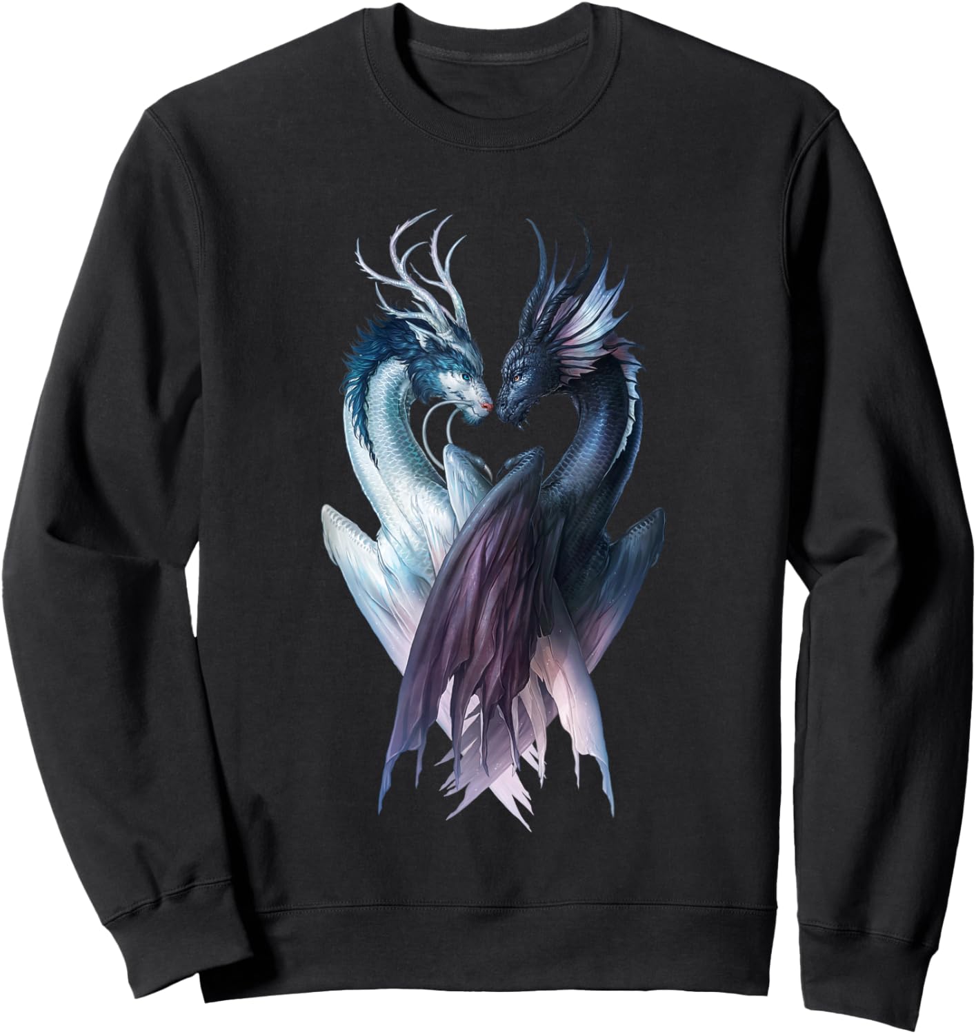 JoJoesArt, Yin Yang Dragon Dragons Sweatshirt - Sweatshirt | Black