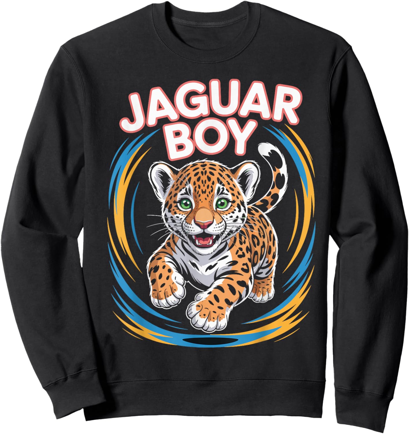 Retro Art Jungle Themed Sweatshirt - Sweatshirt | Black