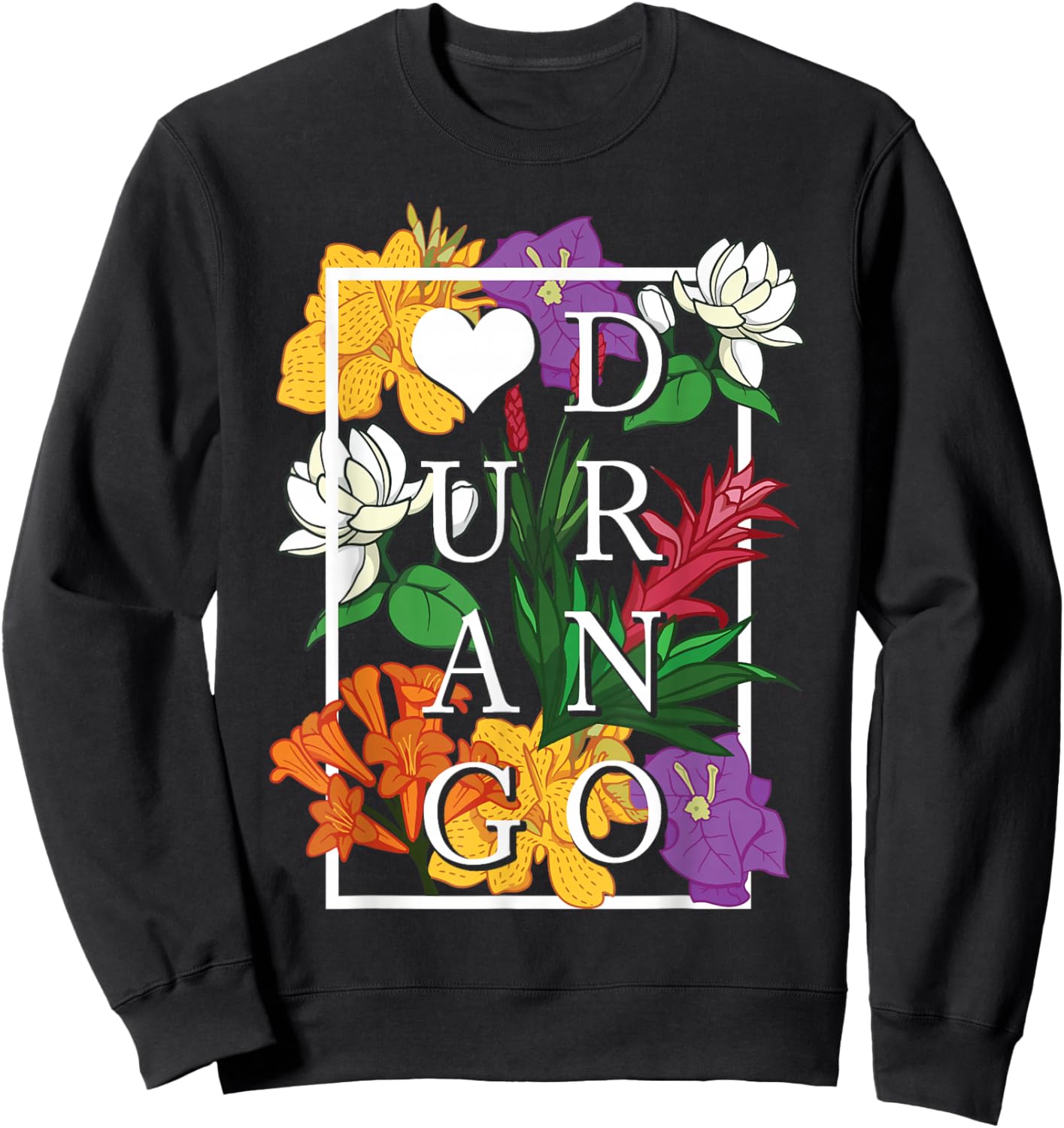 Durango Mexico Wildflower Pride Floral Sweatshirt - Sweatshirt | Black