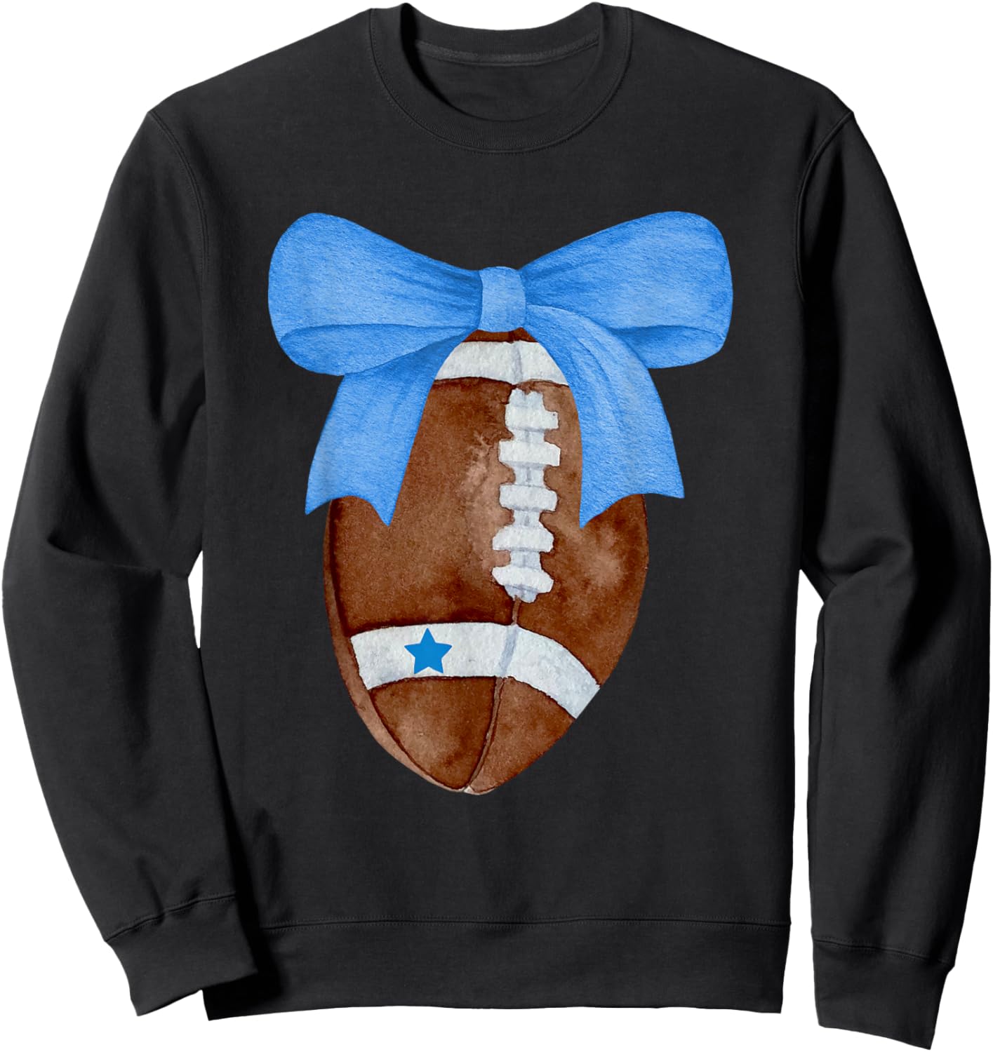 Football Coquette Bow Football Mom Women Girls Kids Dallas Sweatshirt - Sweatshirt | Black
