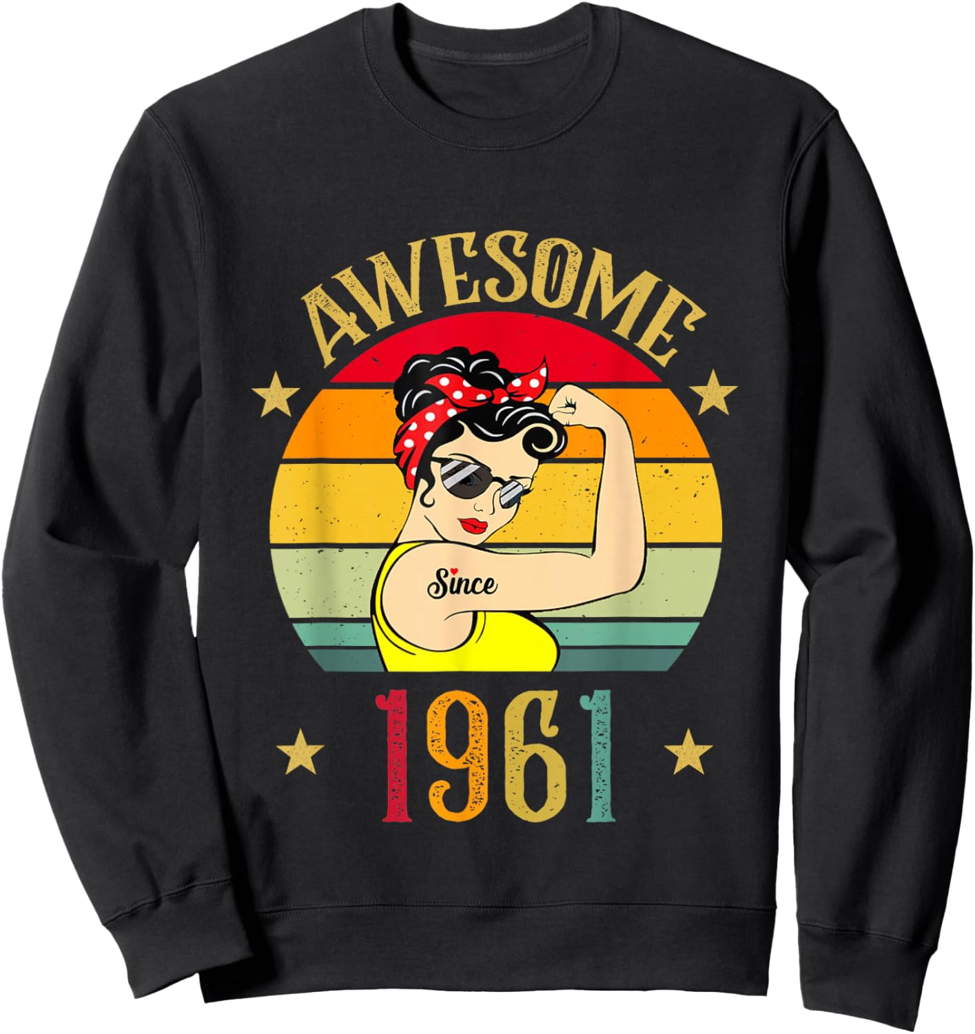 Vintage 1961 Cadeaux d'anniversaire pour Femmes 65 Ans né 1961 Sweatshirt - Sweatshirt | Black