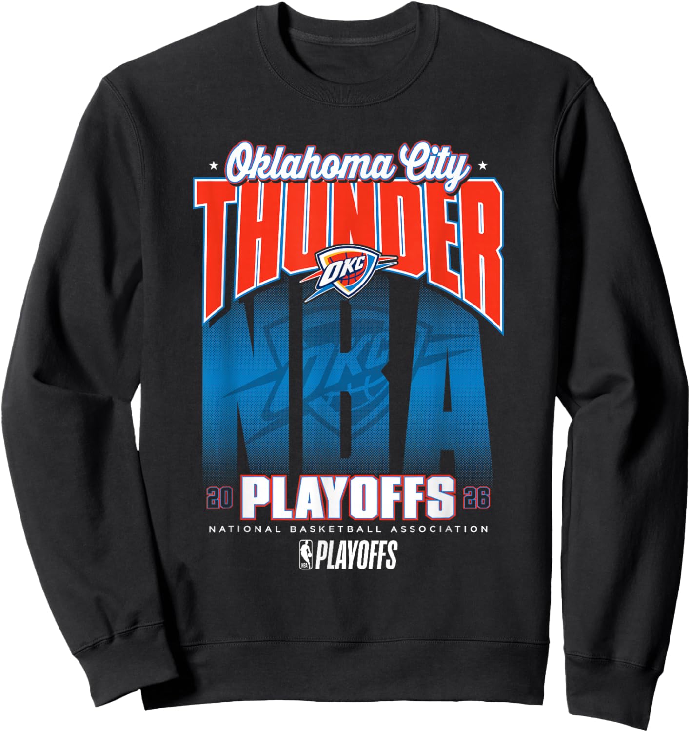 NBA Official 2026 Playoffs Oklahoma City Thunder Fade Sweatshirt - Sweatshirt | Black