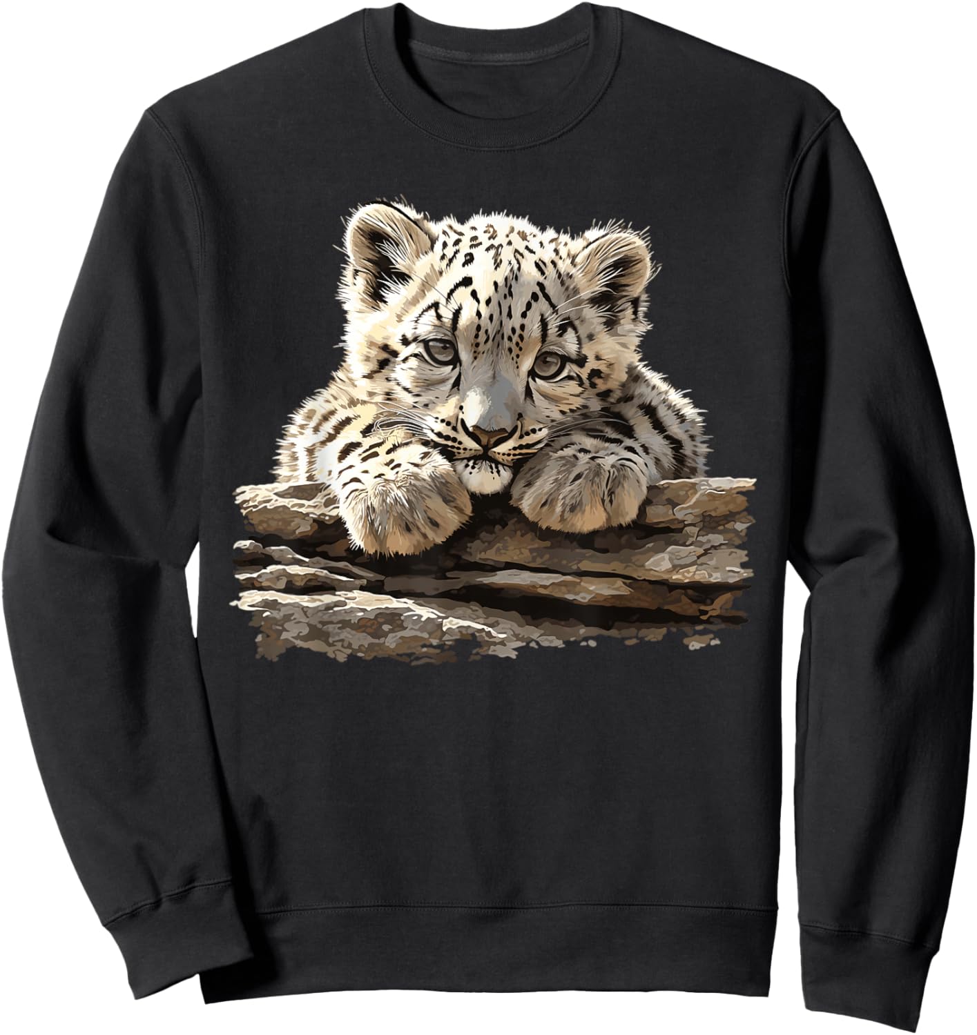Snow Leopards Lovers Snow Leopard Sweatshirt - Sweatshirt | Black