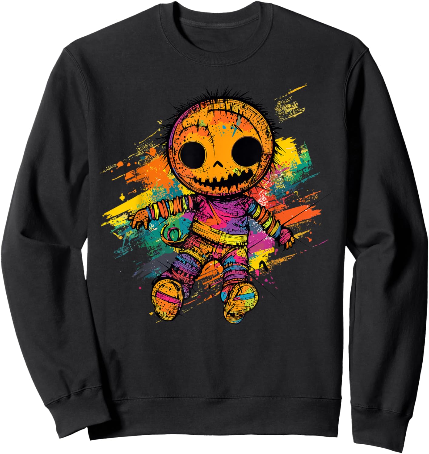 Voodoo Doll Creepy Cute Halloween Sweatshirt - Sweatshirt | Black
