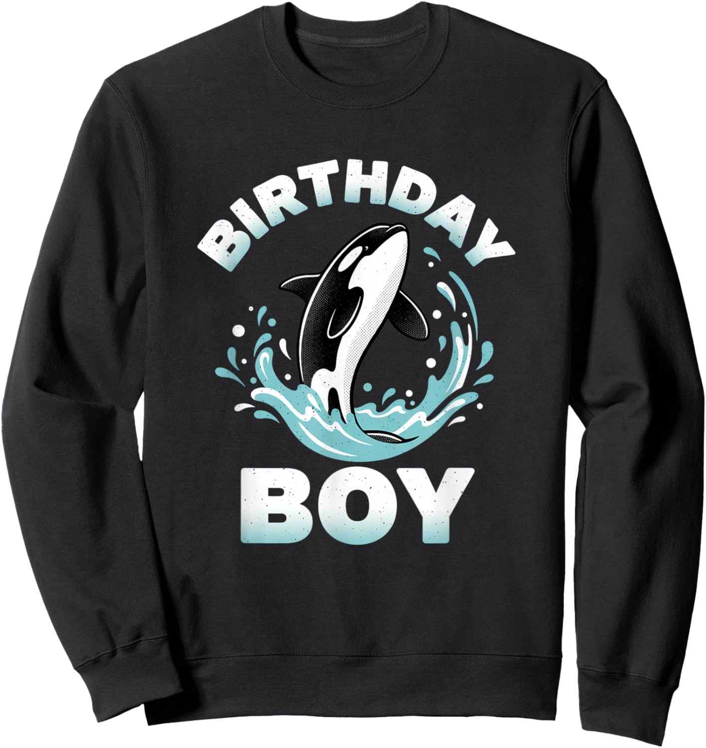 Whale Orca Whale Birthday Boy, Kids Ocean & Marine Life Fan Sweatshirt - Sweatshirt | Black