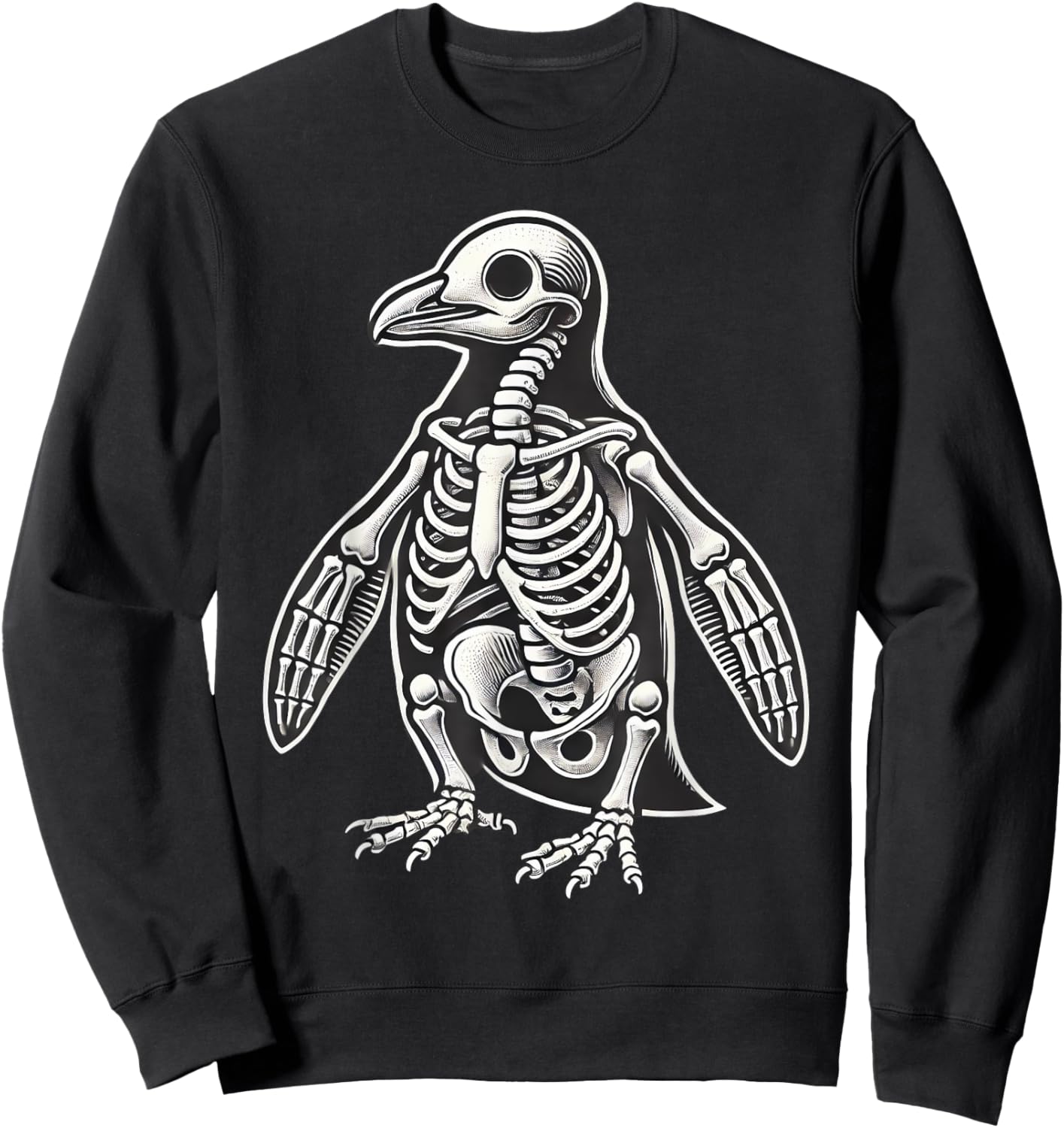 Penguin Skeleton Halloween Sweatshirt - Sweatshirt | Black