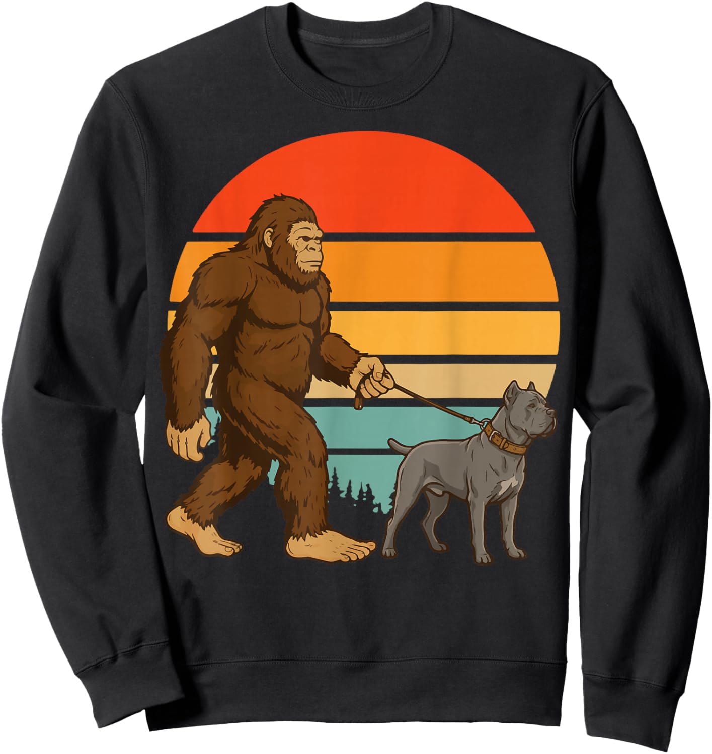 Bigfoot Cane Corso Retro Italian Mastiff Sweatshirt - Sweatshirt | Black