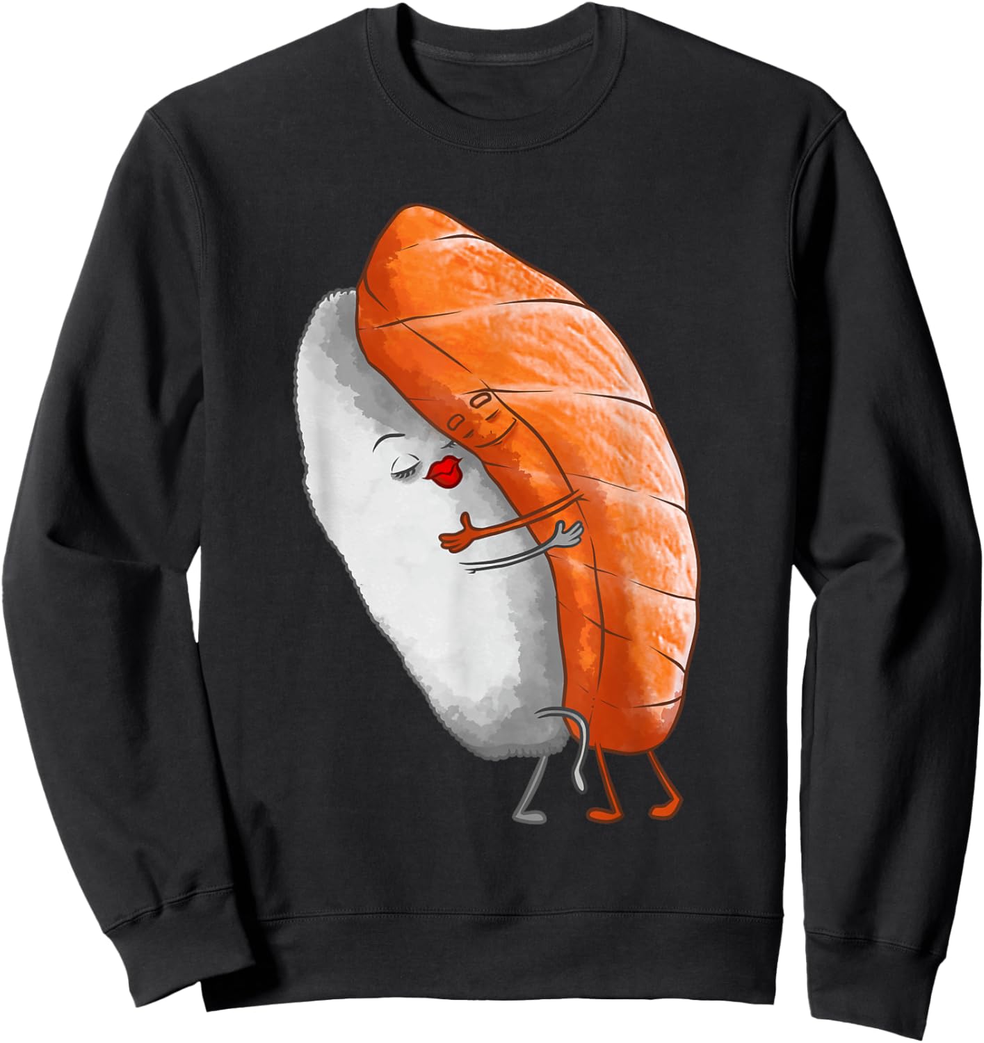 Funny Sushi Design For Kids Men Women Foodie Hug Sushi Lover Sweatshirt - Sweatshirt | Black