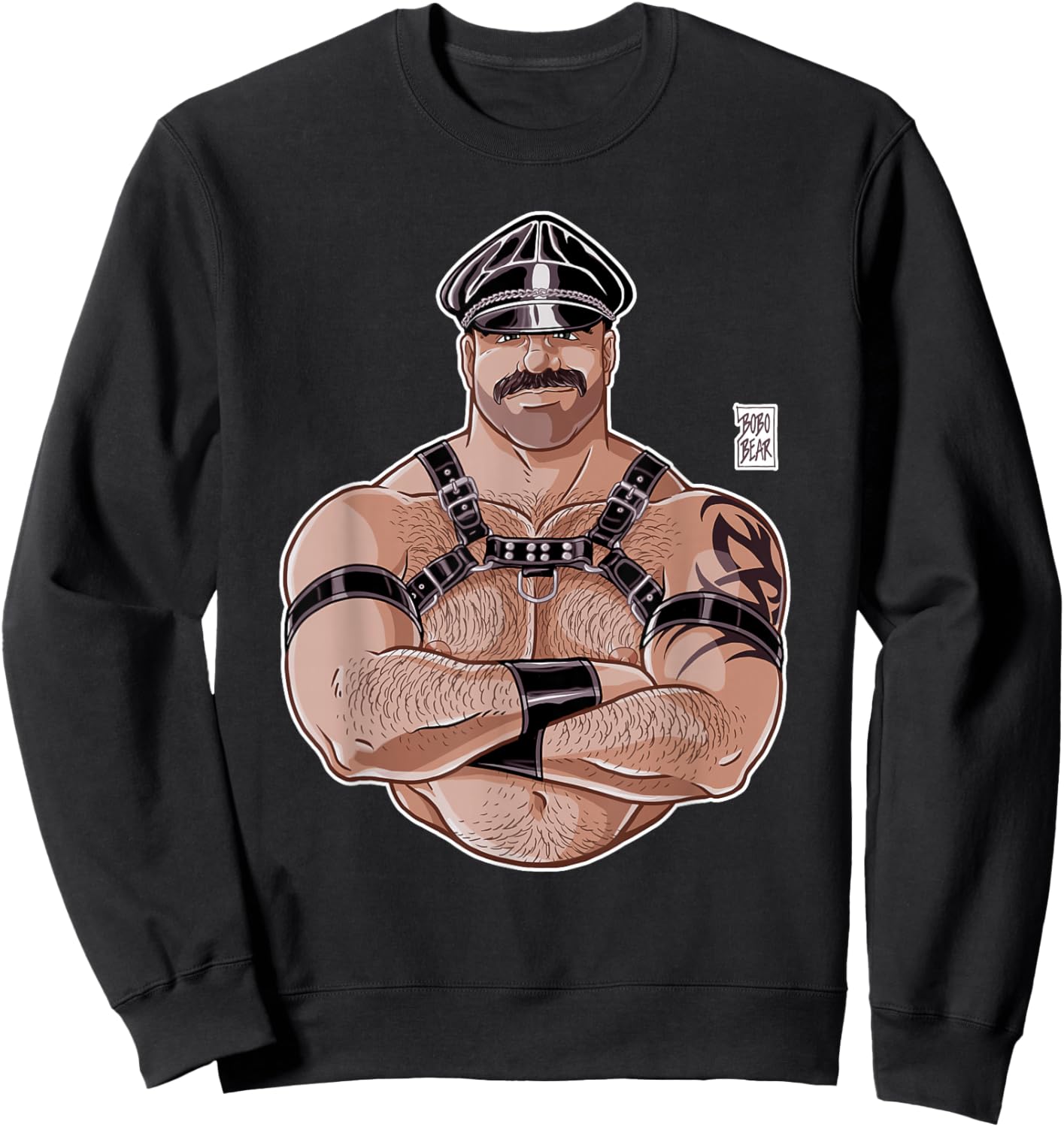 Bobo Bear - Leather Daddy - Full Colour Version Sweatshirt - Sweatshirt | Black
