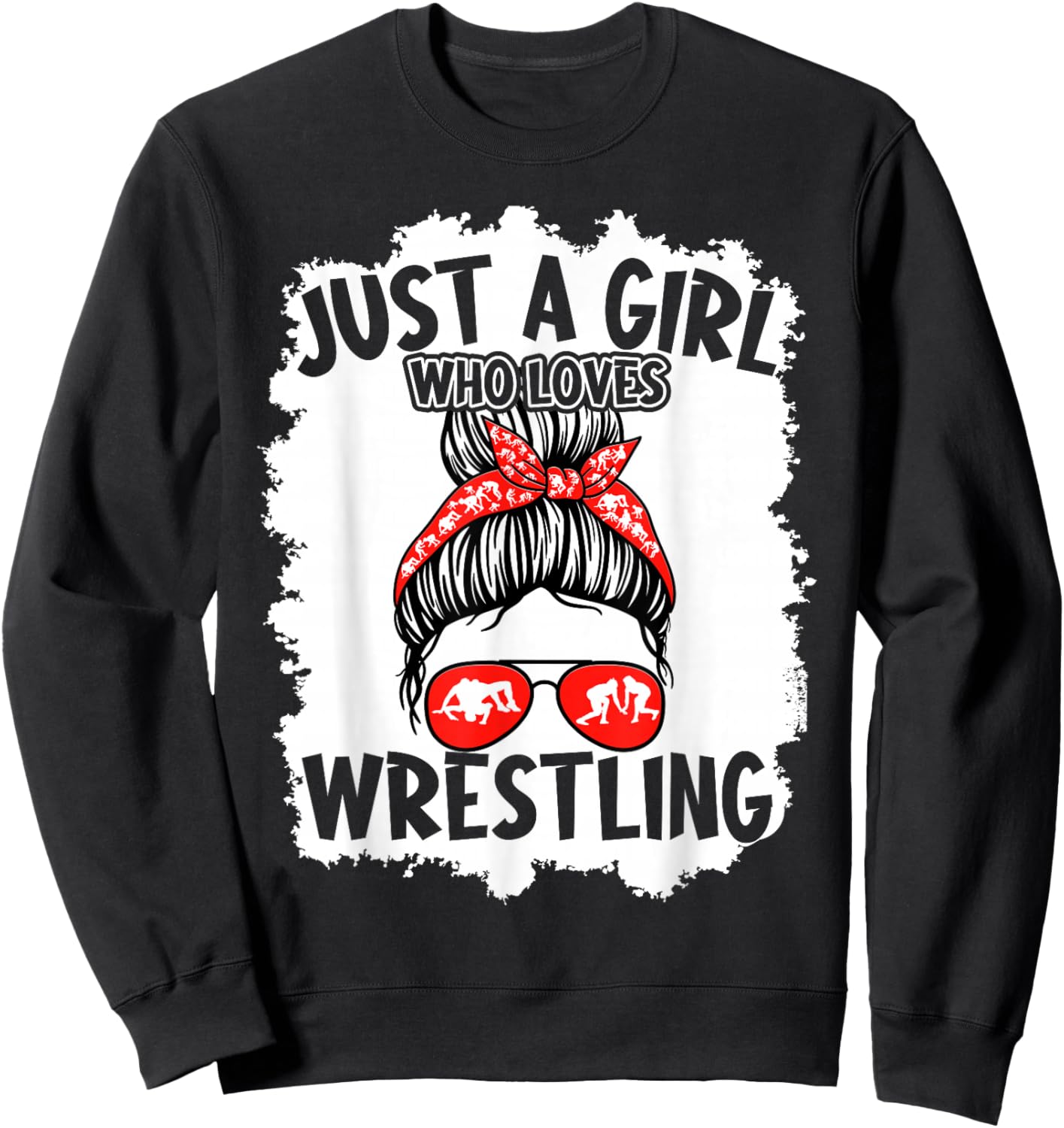 Just A Girl Who Loves Wrestling Wrestler Girls Kids Sweatshirt - Sweatshirt | Black