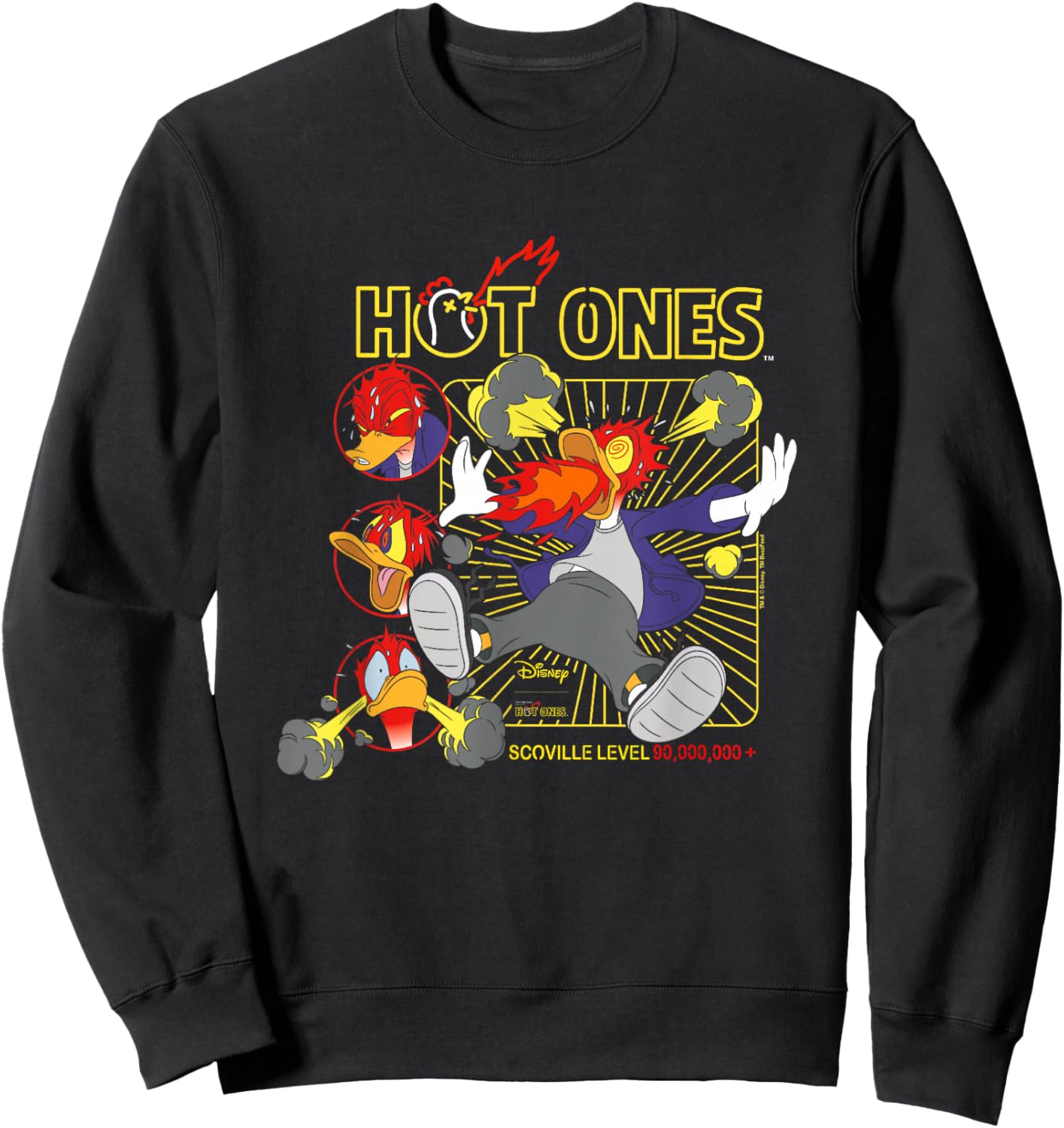 Disney Hot Ones Donald Duck Scoville Level 90000000 and Up Sweatshirt - Sweatshirt | Black