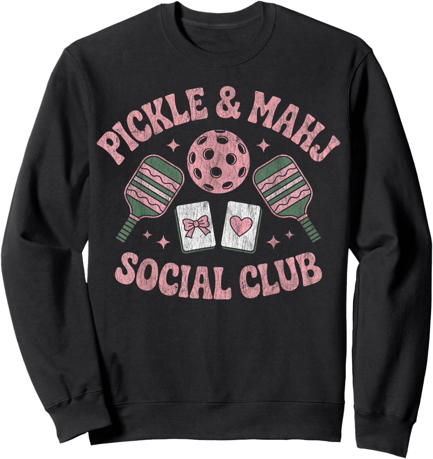 Pickle and Mahj Mahjong and Pickleball Social Club Mahjong Sweatshirt - Sweatshirt | Black