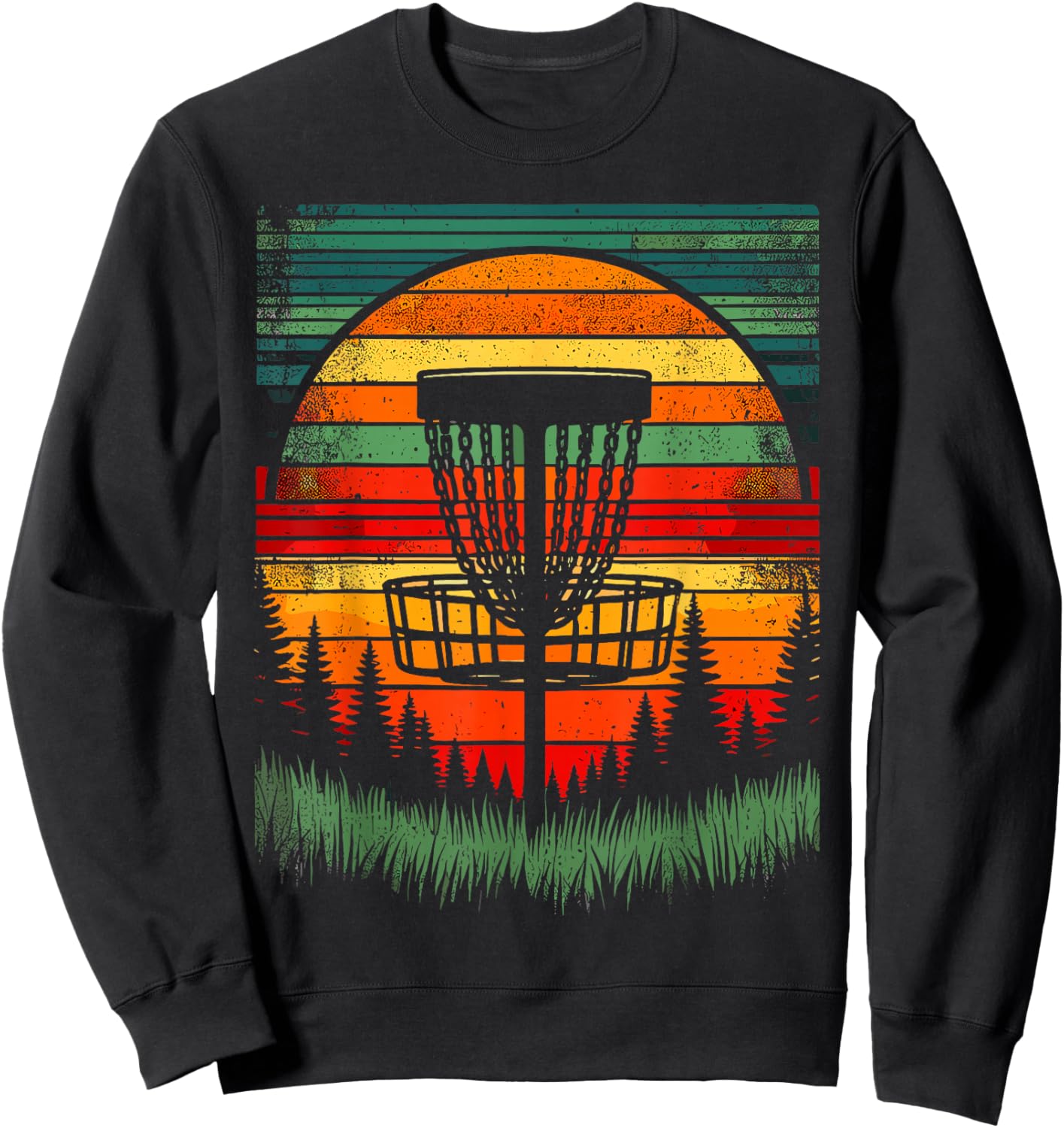 Disc Golfer Colorful Disc Golf Sweatshirt - Sweatshirt | Black