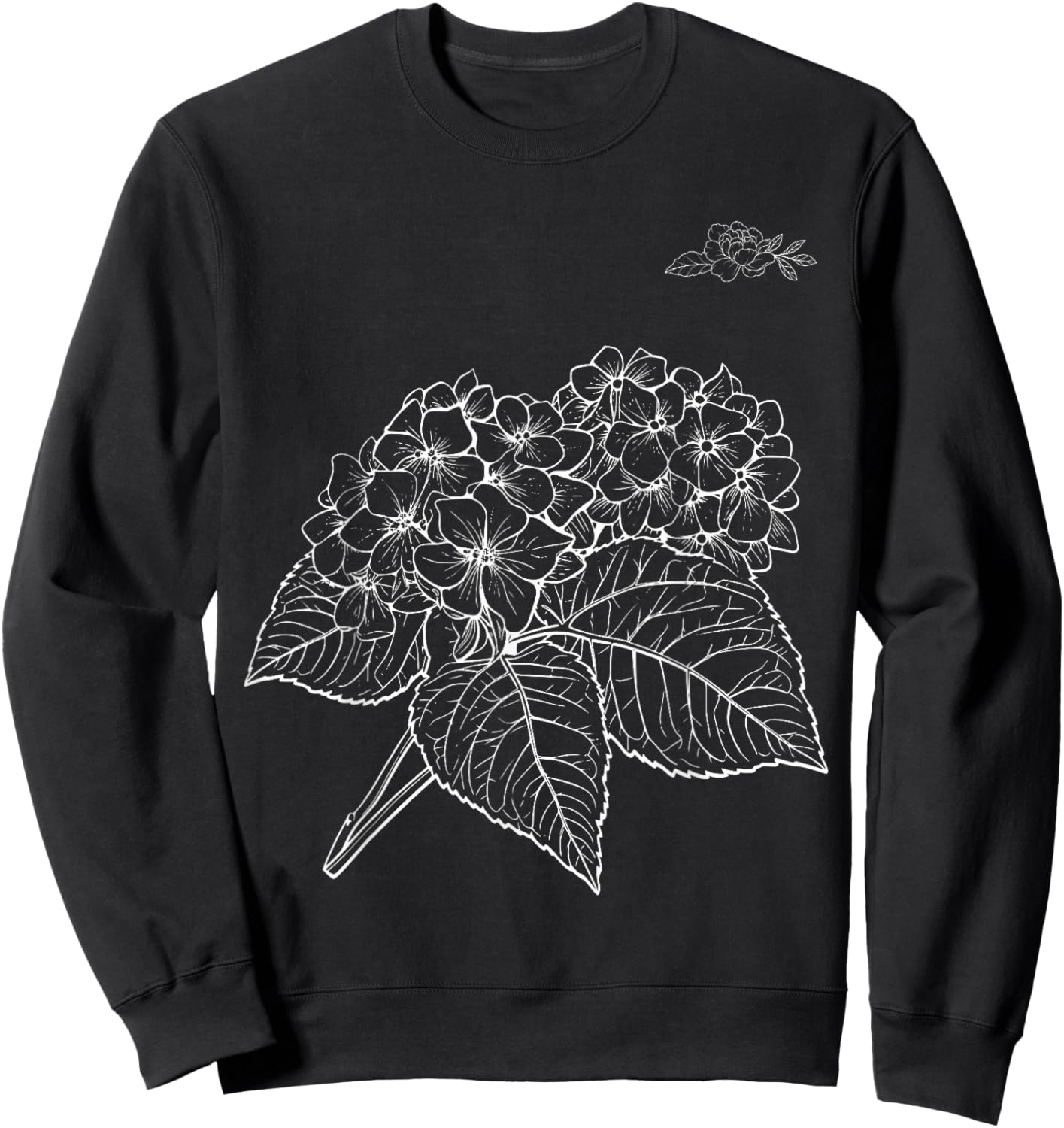 Hydrangea Flower Funny Design Women Sweatshirt - Sweatshirt | Black