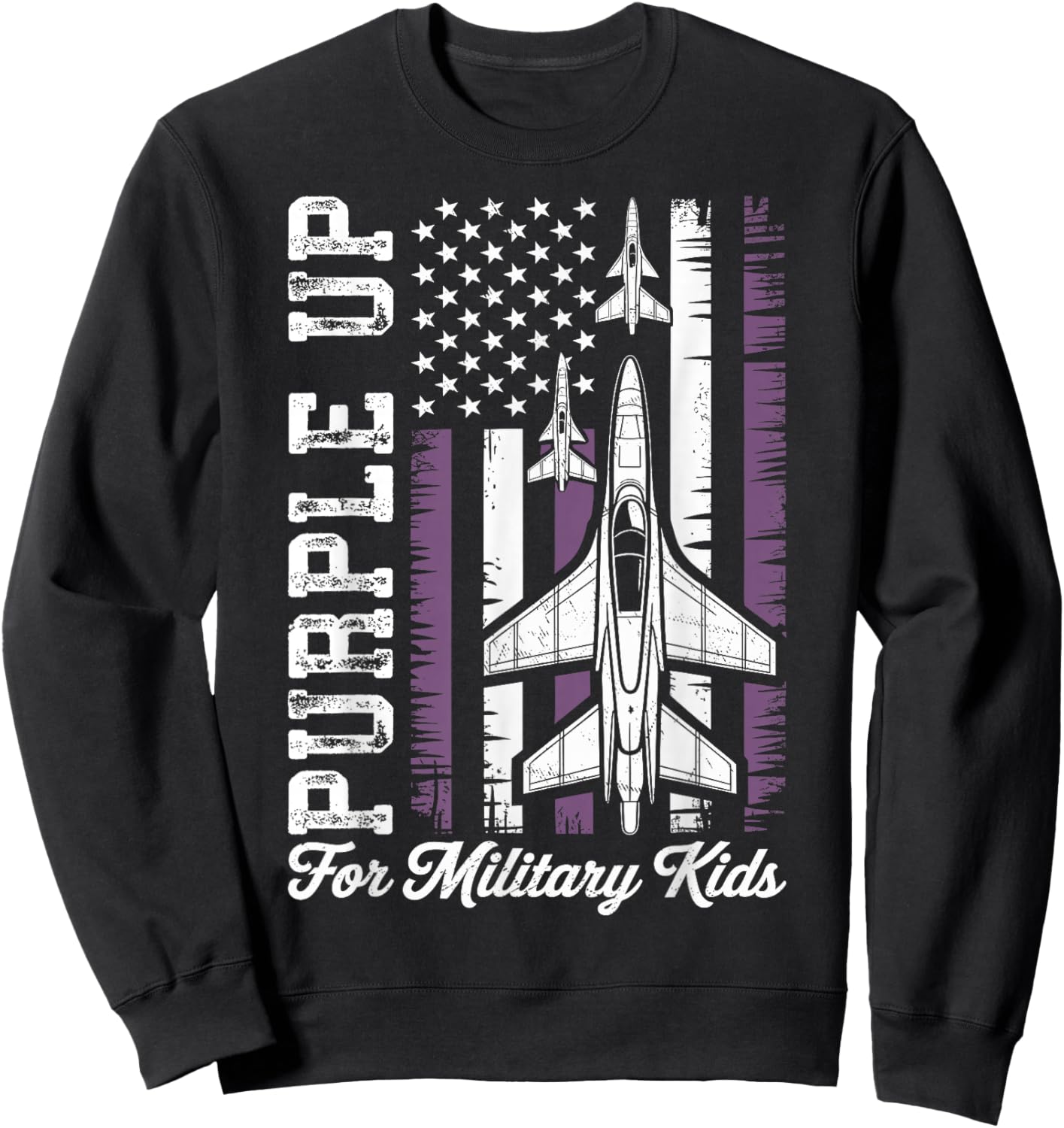 Purple Up for Military Kids Military Child Month Sweatshirt - Sweatshirt | Black