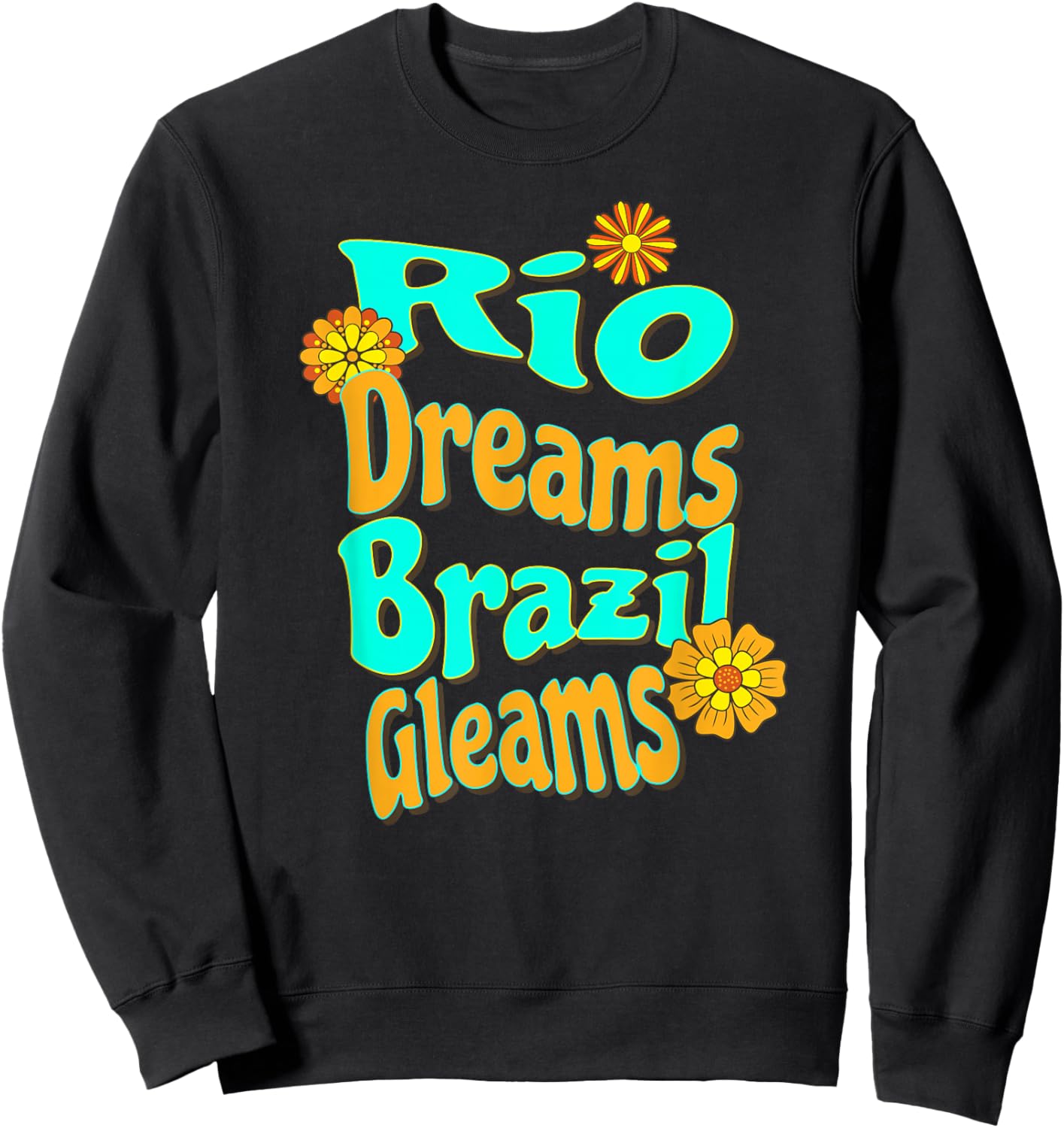Rêves de Rio Brésil Brille Été Tropical Rétro Sweatshirt - Sweatshirt | Black