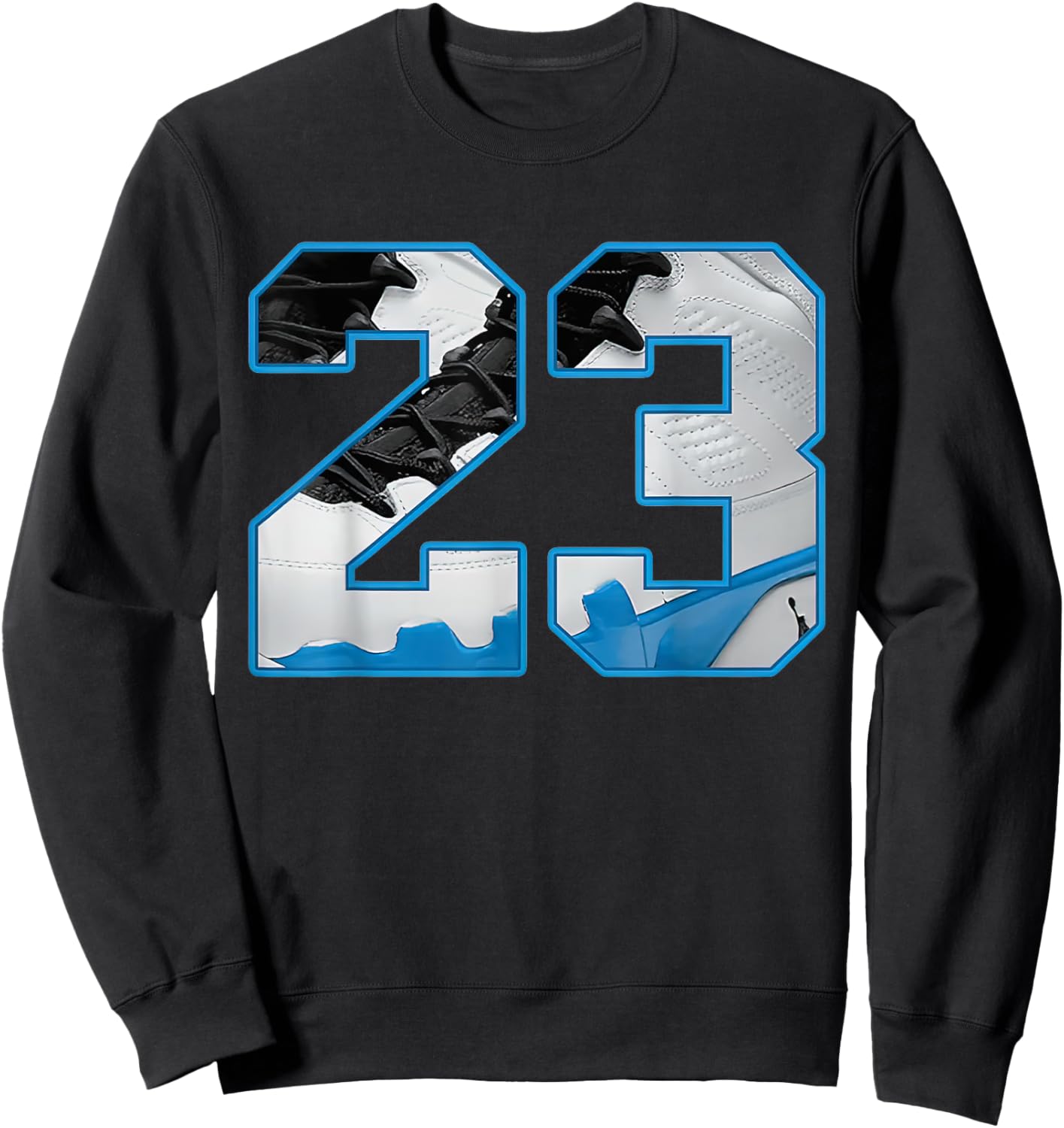 Number 23 Powder Blue 9s Matching Women Sweatshirt - Sweatshirt | Black