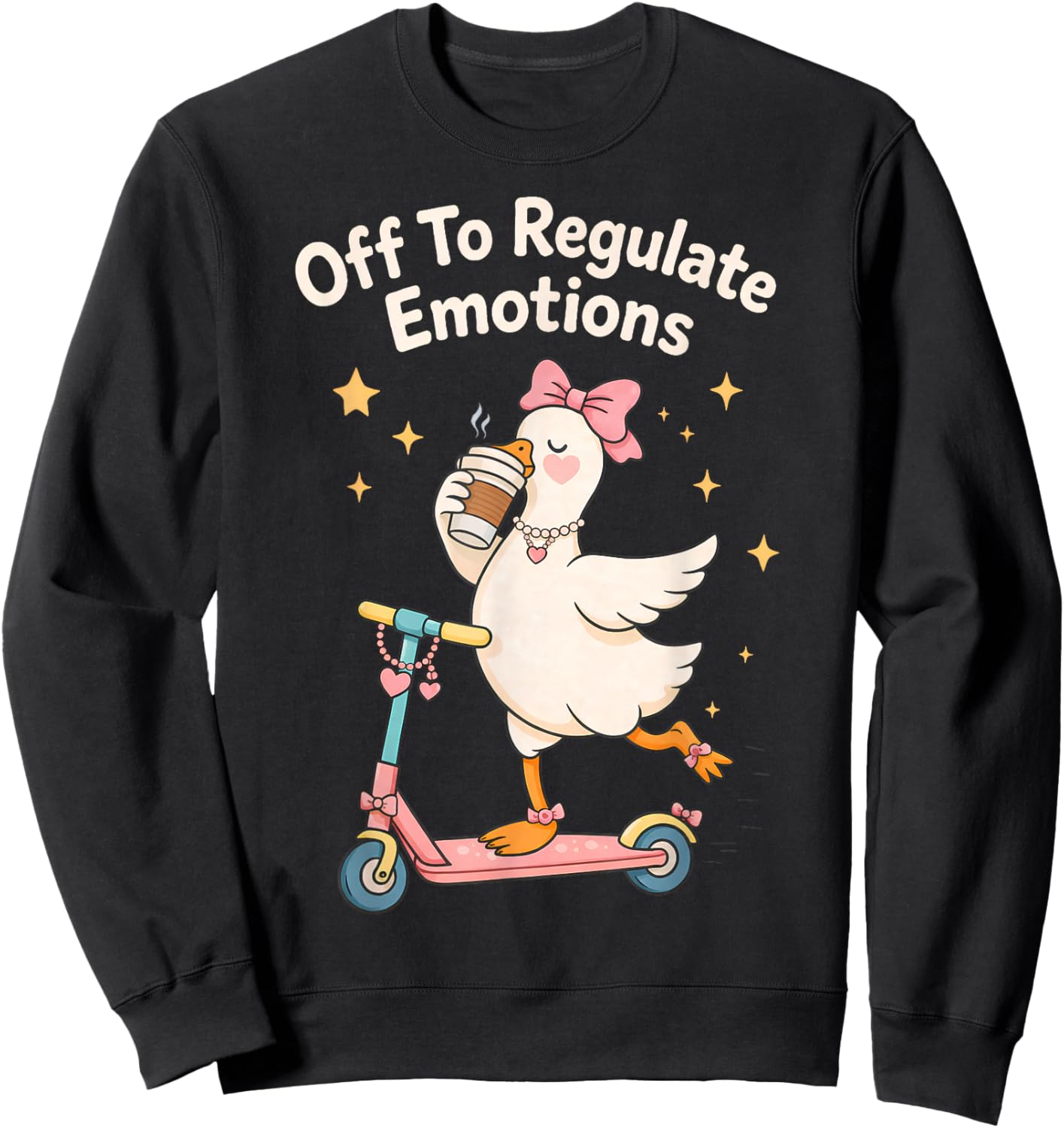 Off to Regulate Emotions Funny Goose Mental Health Awareness Sweatshirt - Sweatshirt | Black