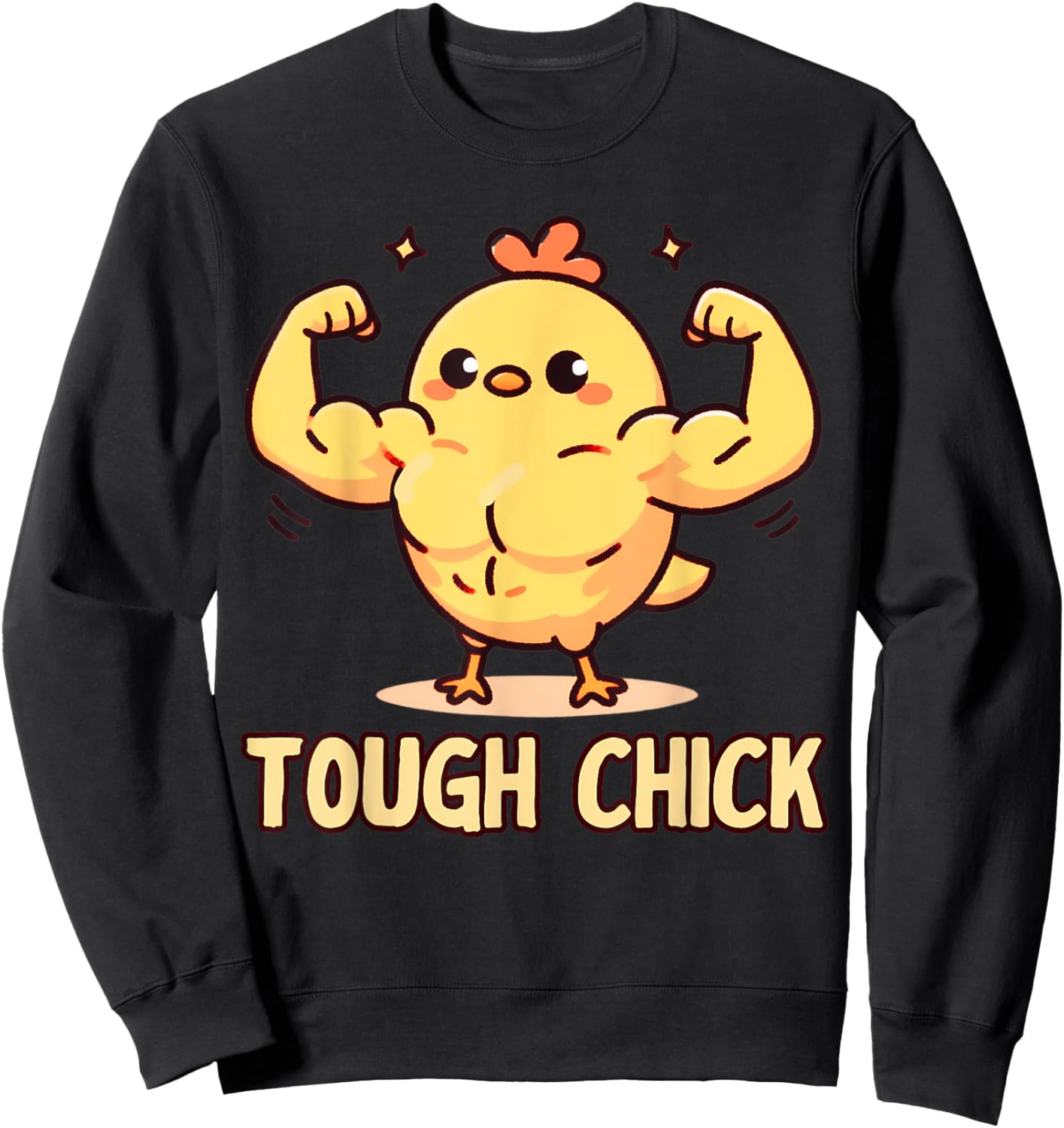 Funny Baby Chick Gym Teen Girls Women One Tough Chick Sweatshirt - Sweatshirt | Black