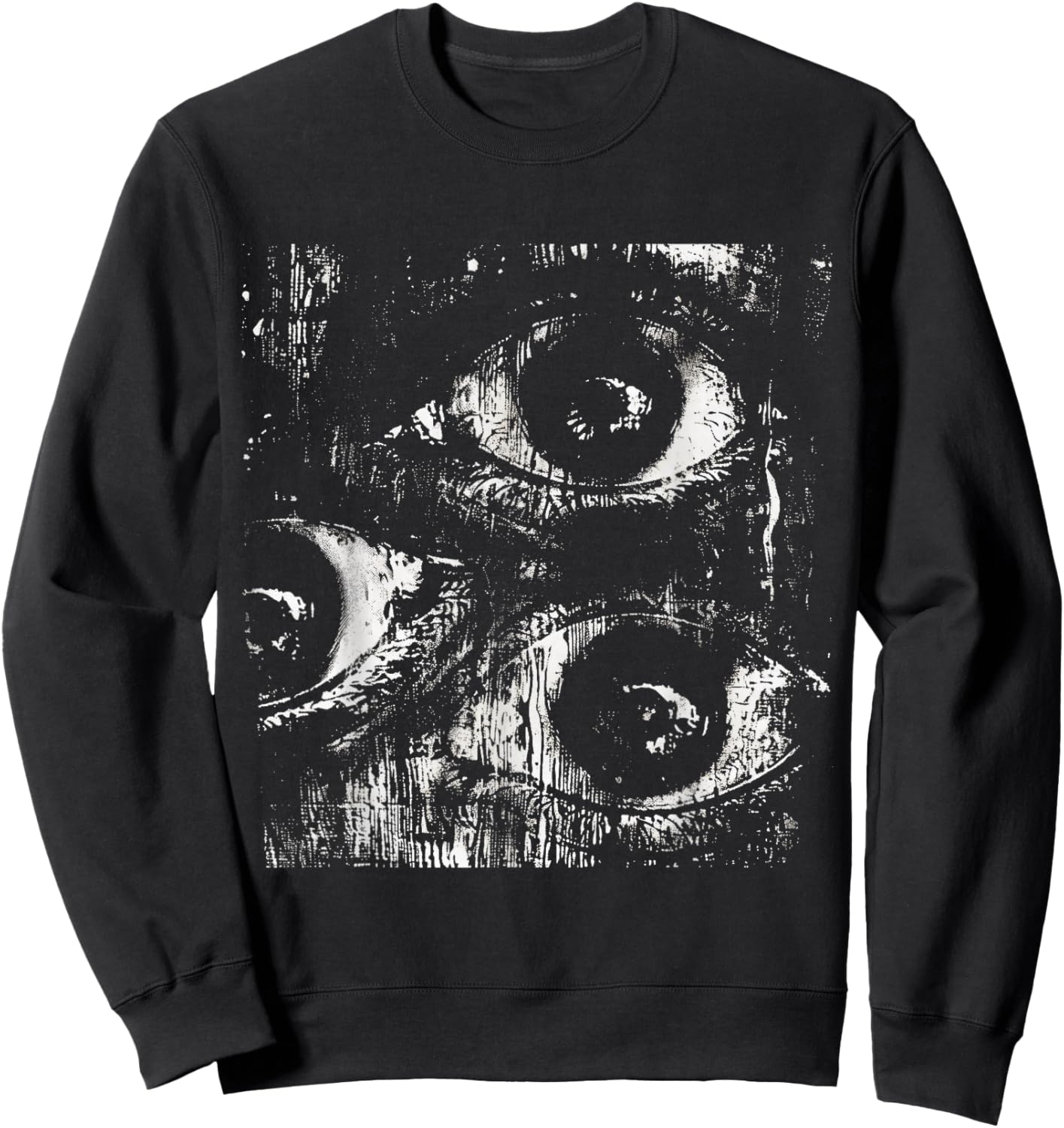 Eyes Weird Goth Grunge Eyeballs Alt Odd Strange Aesthetic Sweatshirt - Sweatshirt | Black