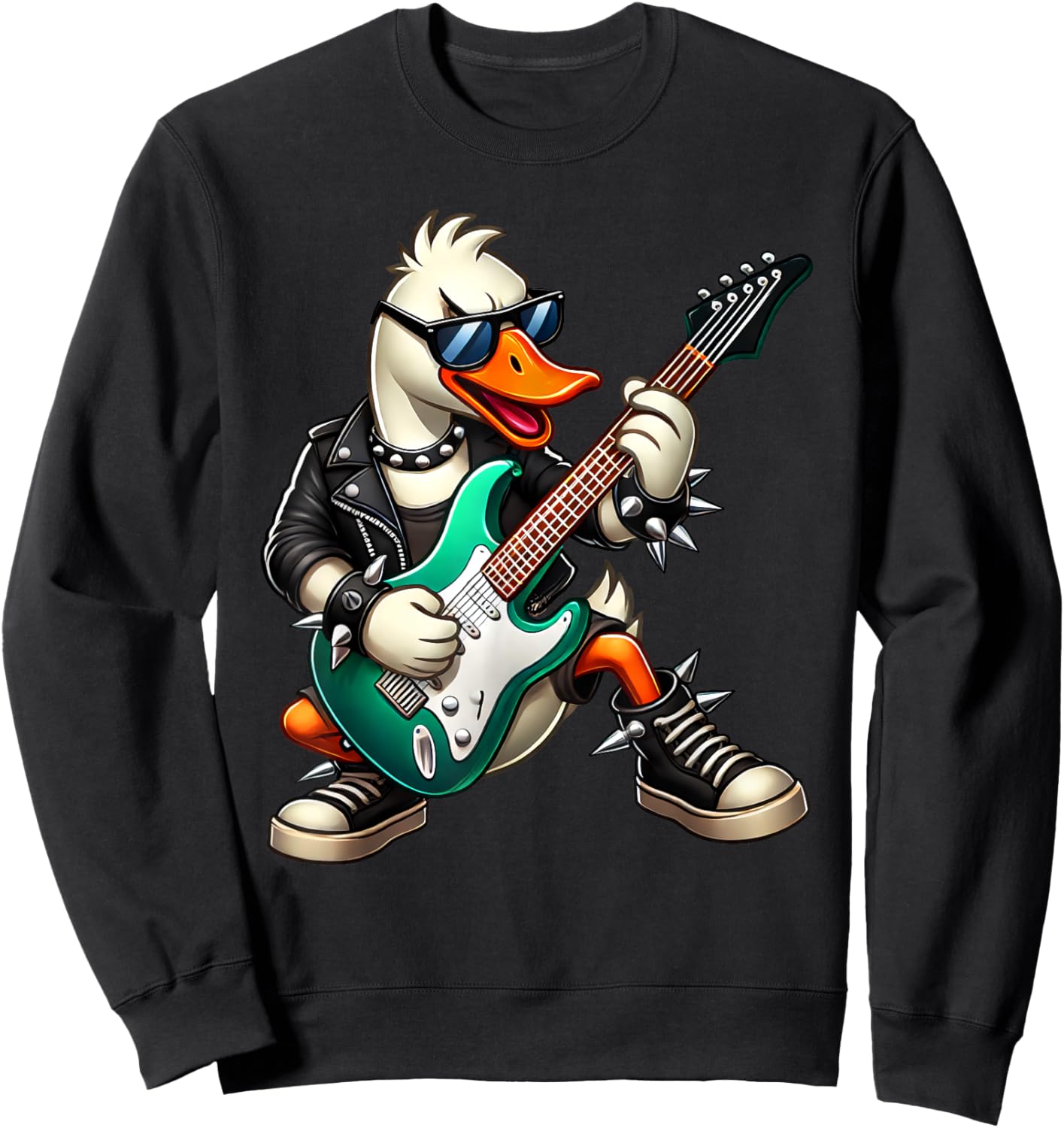 Goose Electric Guitar Concert Music Men Women Kids Sweatshirt - Sweatshirt | Black