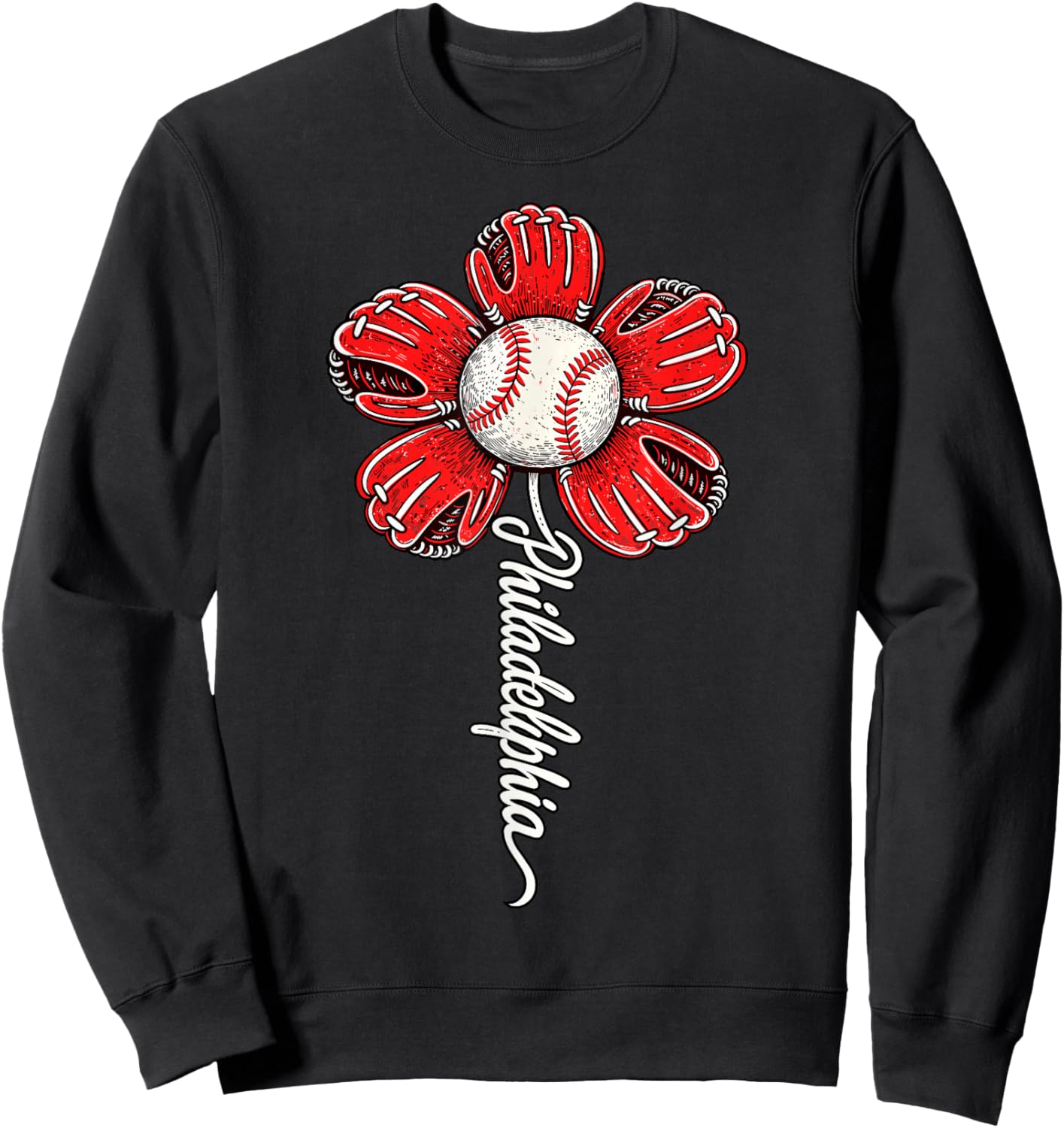Philadelphia Flower Women Boys Girls Kids Sweatshirt - Sweatshirt | Black