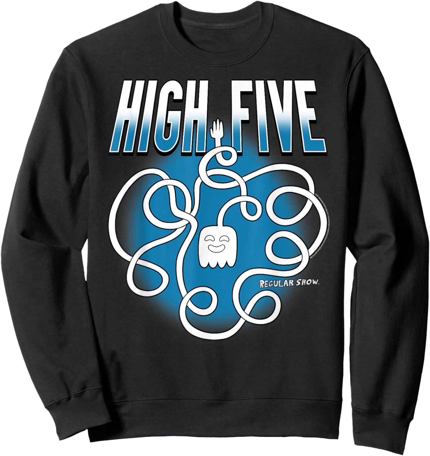 Regular Show High Five Ghost Long Arm Funny Cartoon Sweatshirt - Sweatshirt | Black