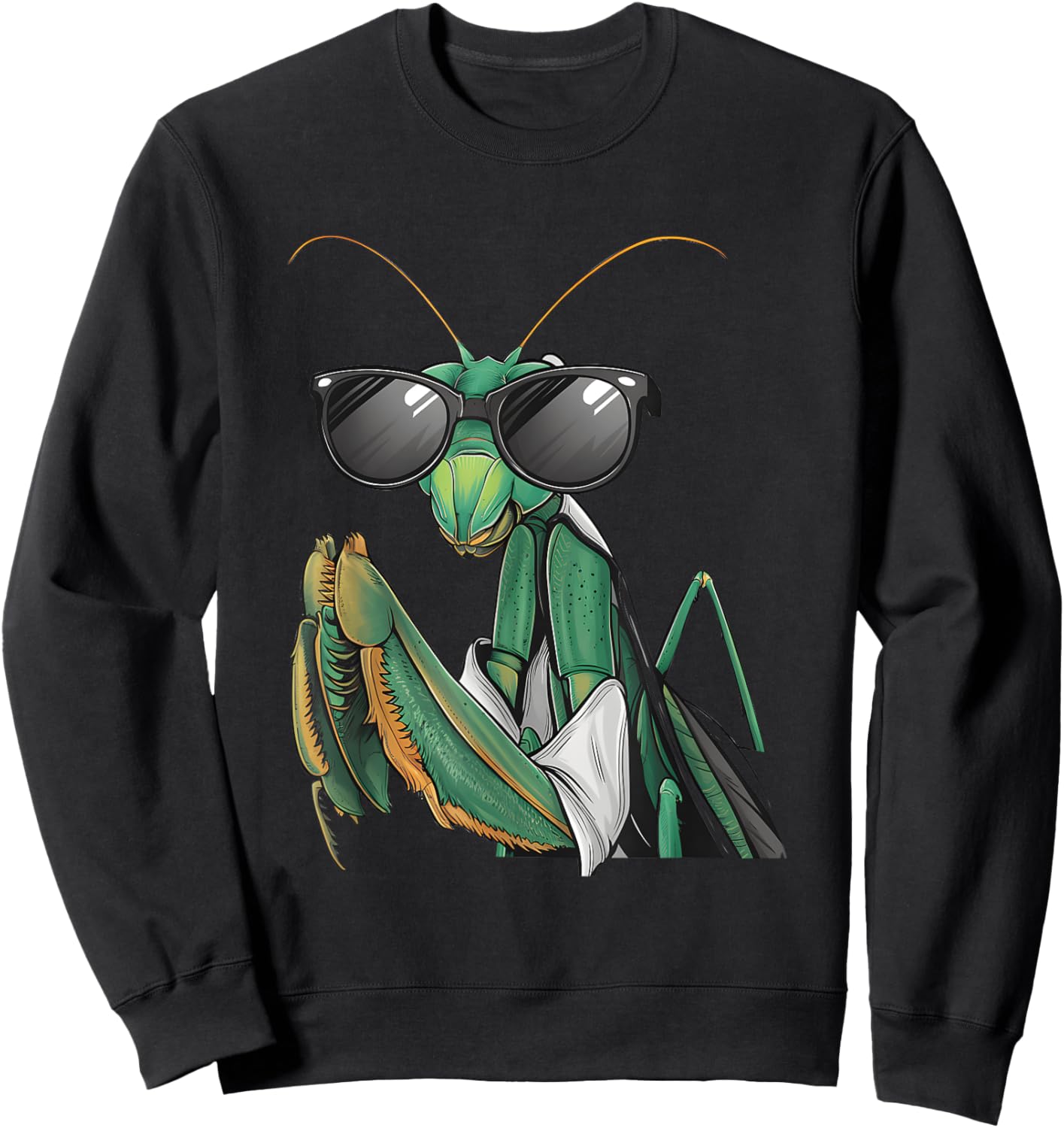 Praying Mantis Wearing Sunglass Costume Funny Bug Insect Sweatshirt - Sweatshirt | Black