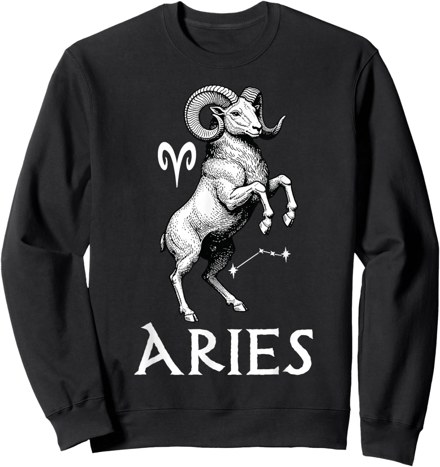 Aries Zodiac Sign Astrology Horoscope Birthday Vintage Sweatshirt - Sweatshirt | Black