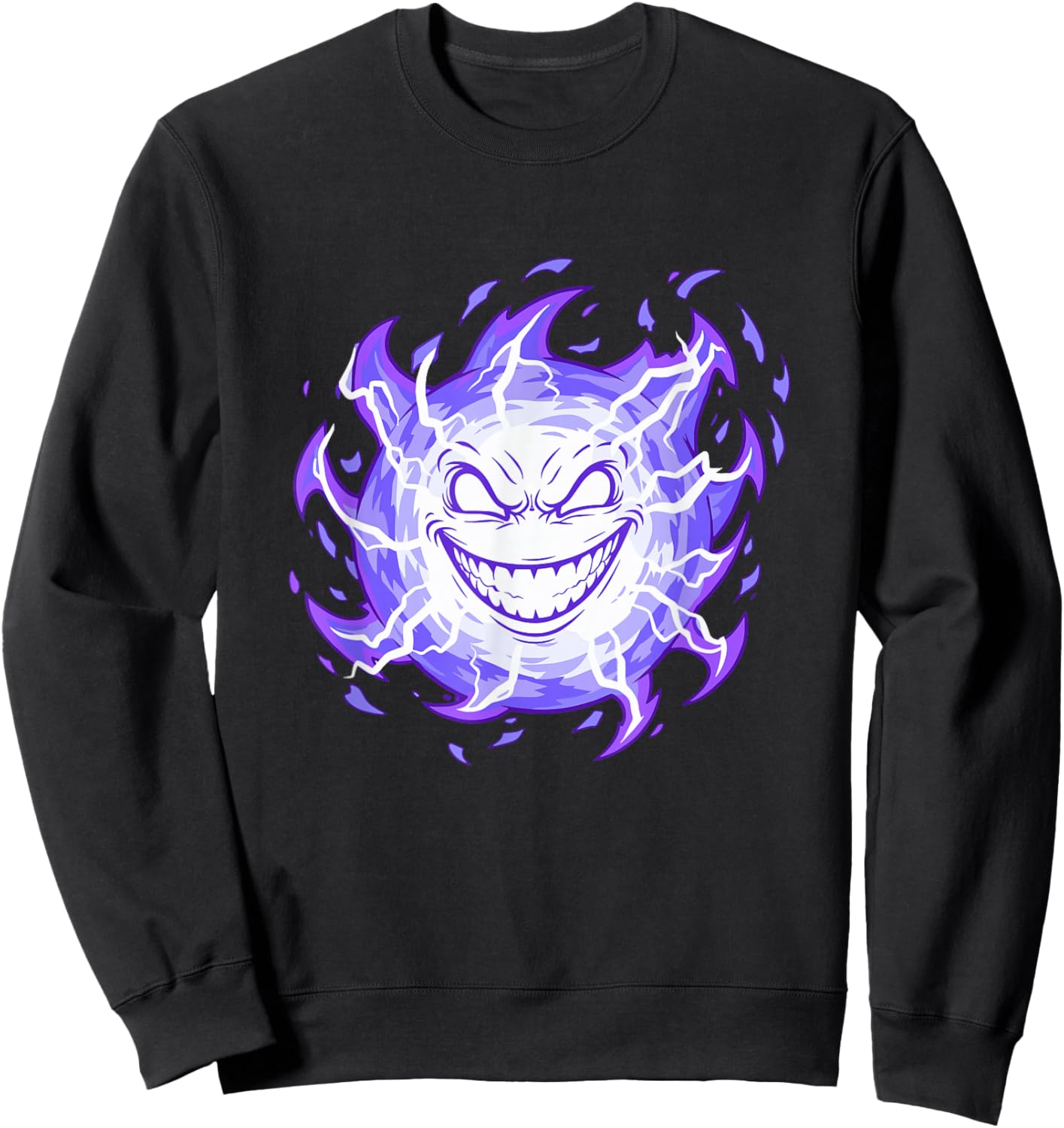Electric Evil Smiling Spirit Halloween Horror Sweatshirt - Sweatshirt | Black
