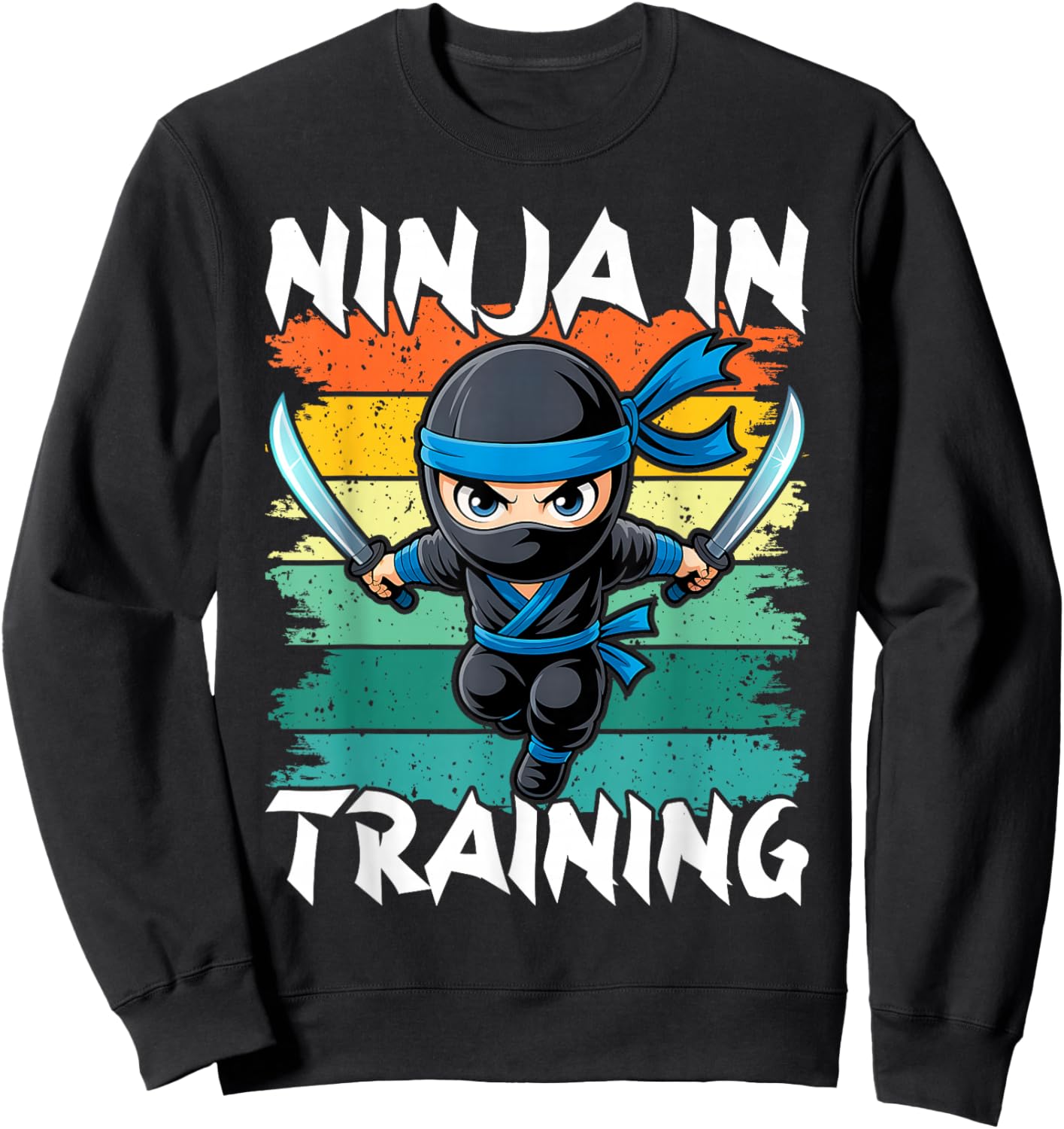 Ninja in Training Costume Party Warrior Boys Girls Kids Sweatshirt - Sweatshirt | Black
