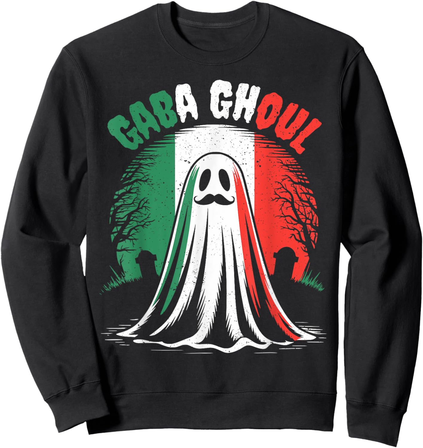 Gaba Ghoul Ghost Italian Halloween Funny Costume Men Women Sweatshirt - Sweatshirt | Black