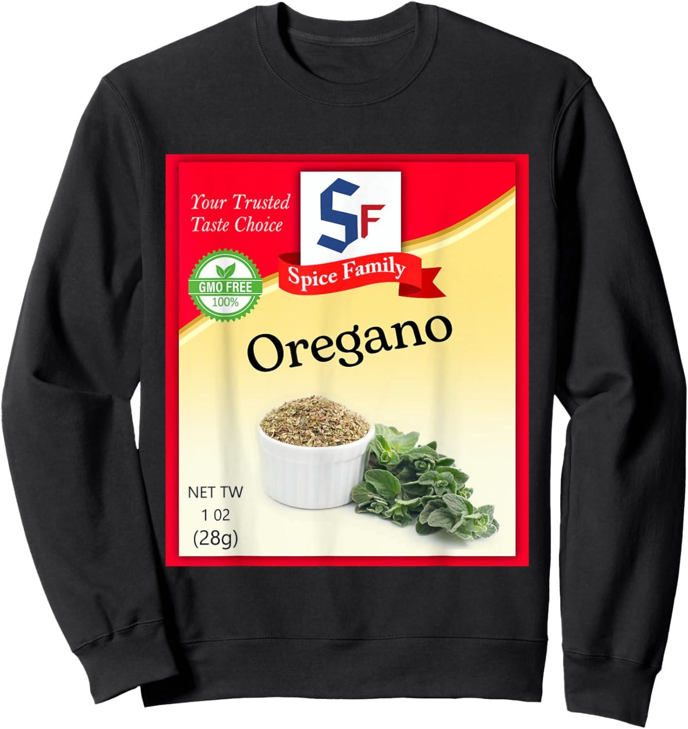 Oregano Condiment Costume Holiday Spice Costumes Sweatshirt - Sweatshirt | Black