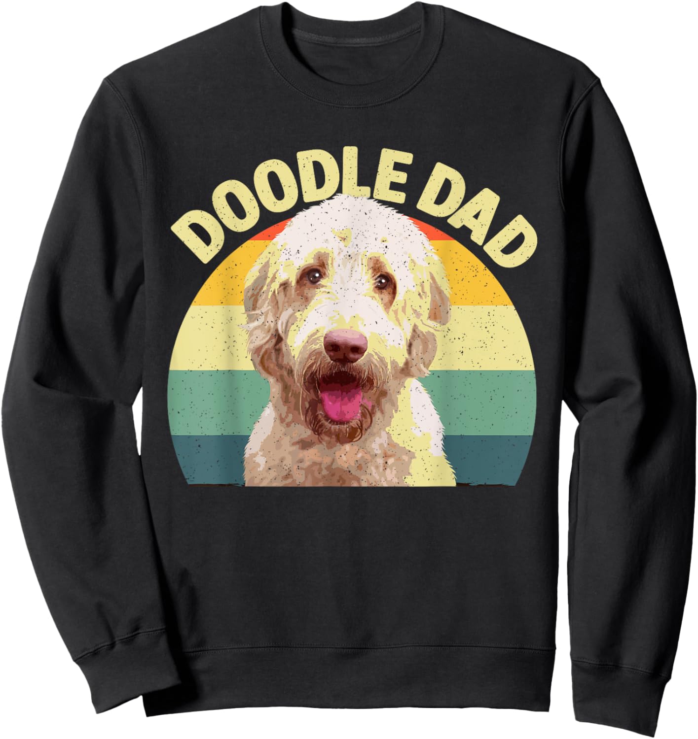 Funny Doodle Dad Art Papa Daddy Goldendoodle Lover Sweatshirt - Sweatshirt | Black