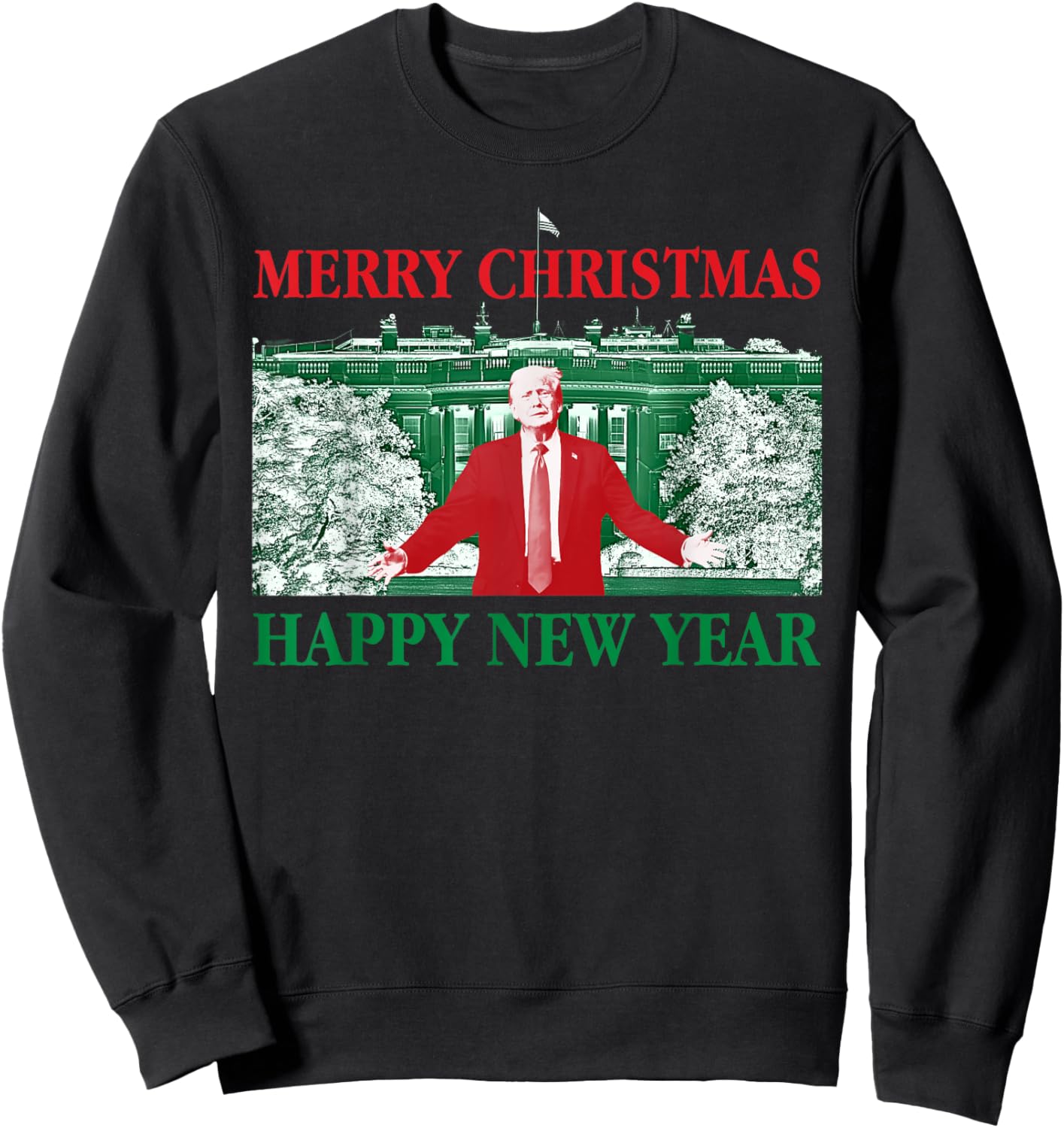 47th President Merry Christmas Xmas Happy New Year 2025 2026 Sweatshirt - Sweatshirt | Black