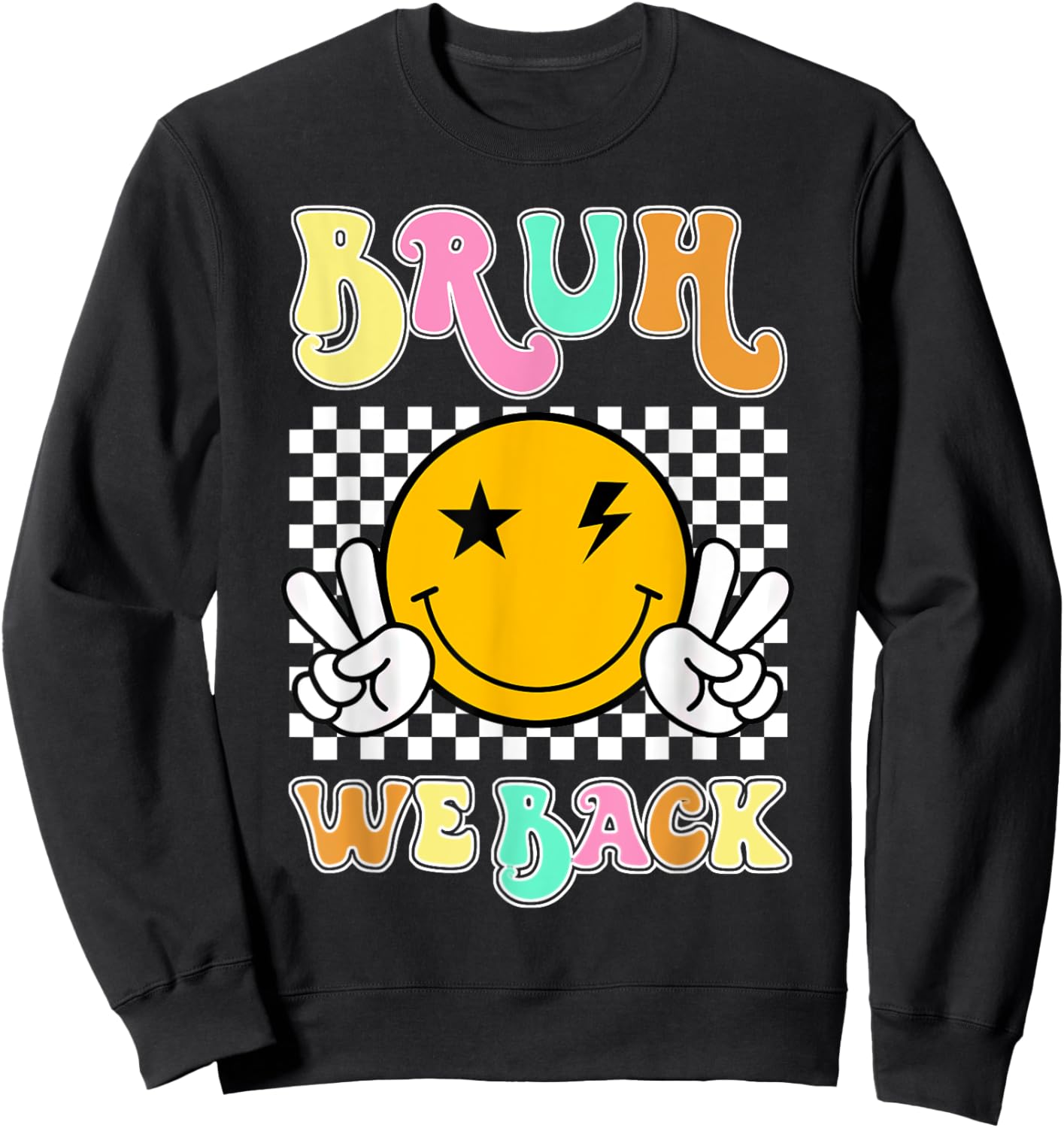 Back To School Groovy Back to School For Teachers Boy Girl Sweatshirt - Sweatshirt | Black