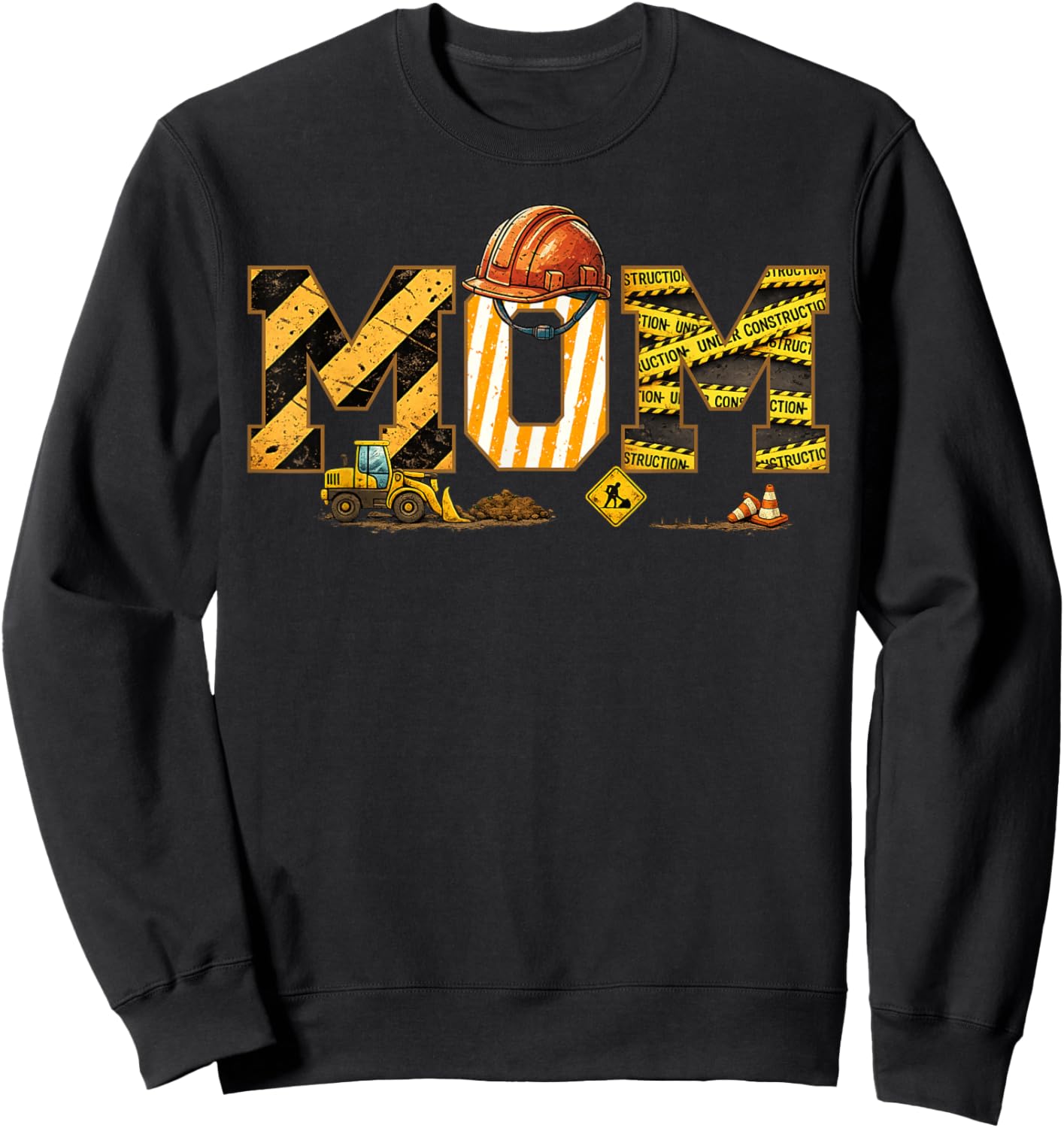 Mom Construction Birthday Sweatshirt - Sweatshirt | Black