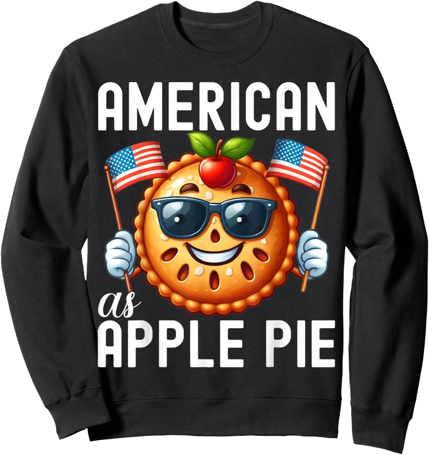 Cute American as Apple Pie shirt Women Kids Sweatshirt - Sweatshirt | Black