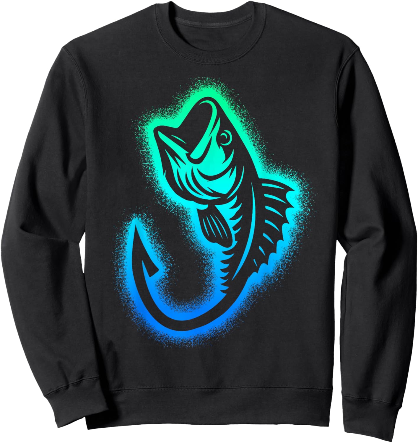 Angeln Fischer Kinder Jungen Herren Angler Sweatshirt - Sweatshirt | Black