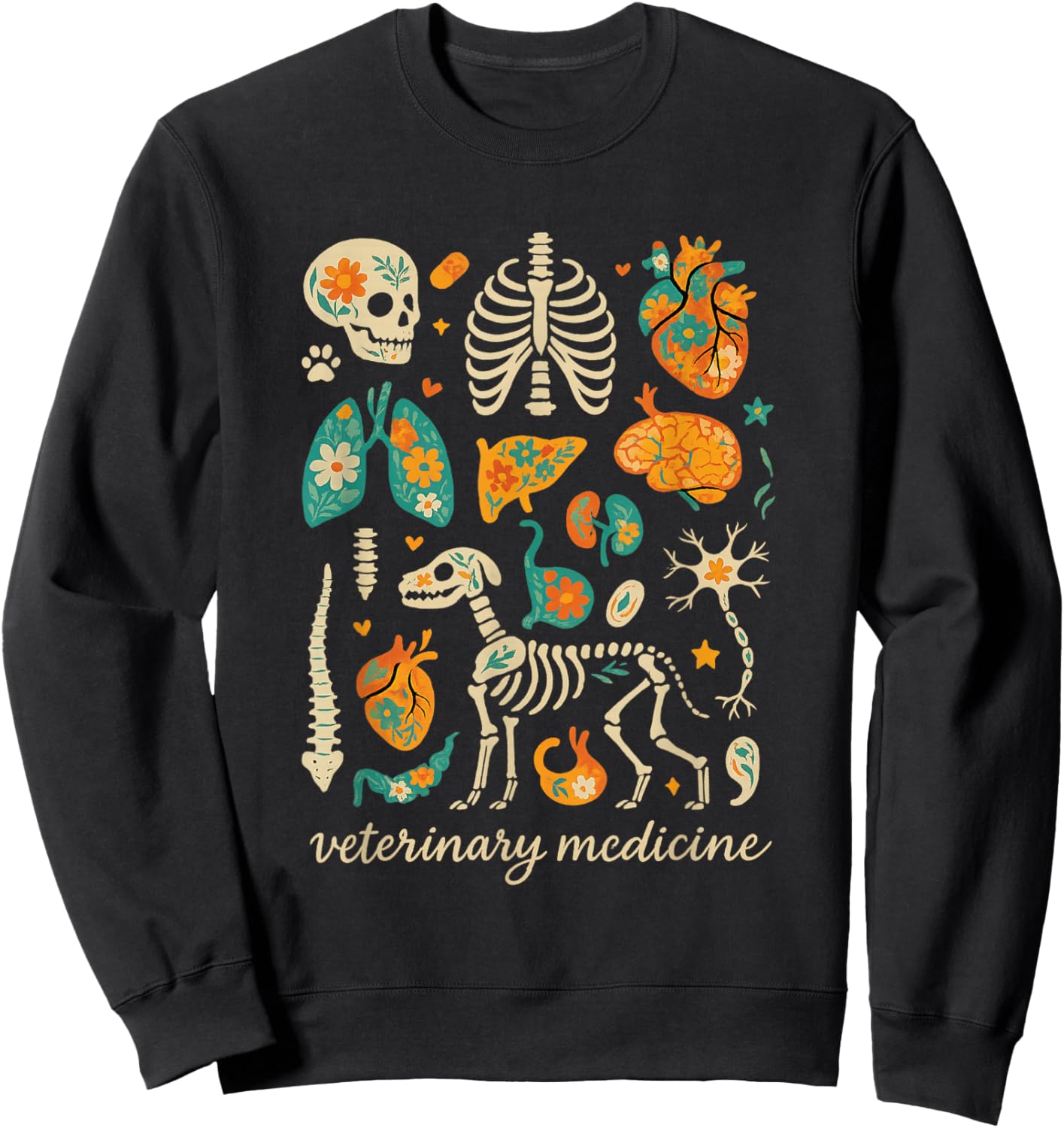 Veterinary Anatomy Animal Vet Tech Assistant Sweatshirt - Sweatshirt | Black