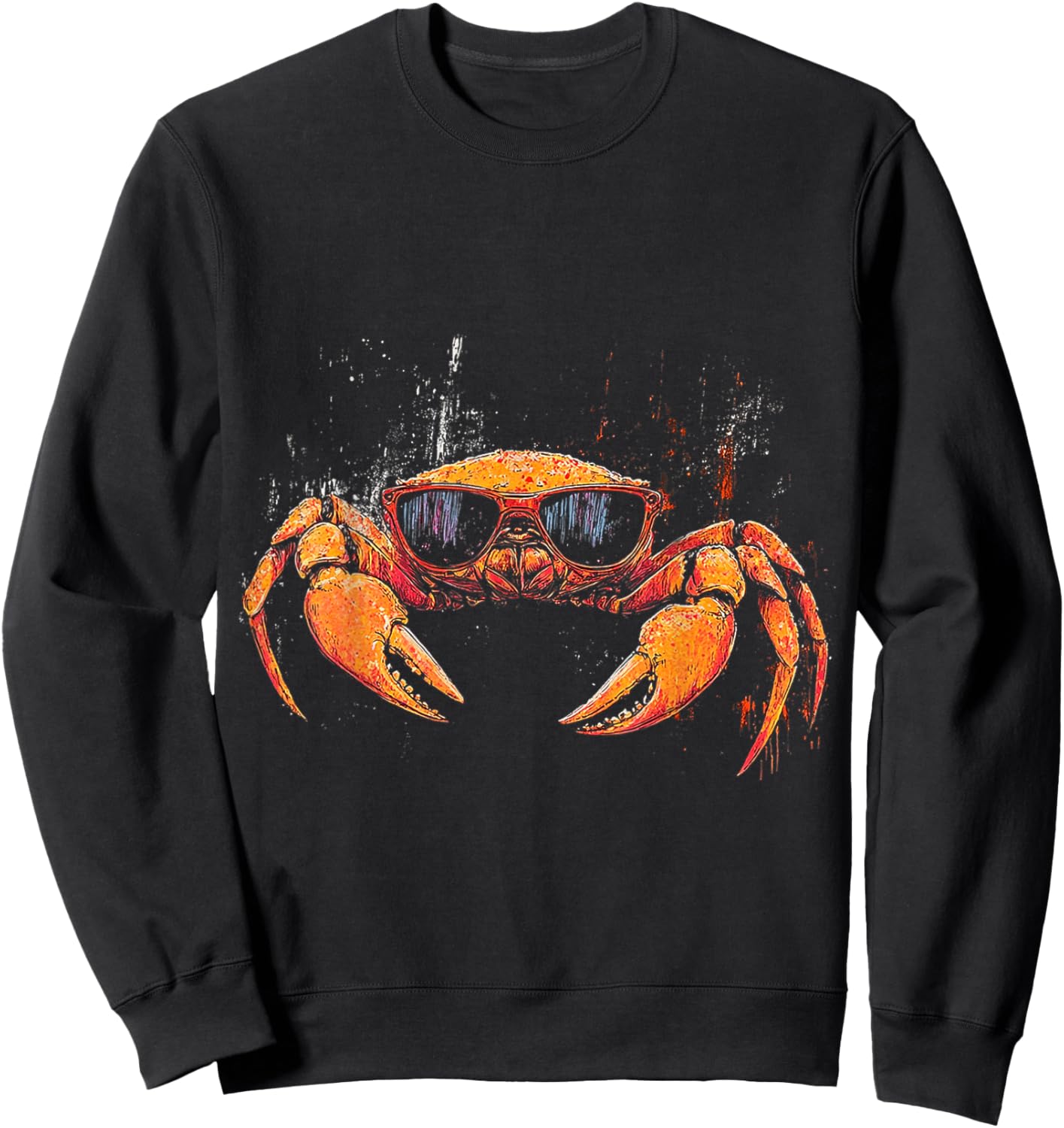 Crab Animal Graphic Sunglasses Illustration Crab Sweatshirt - Sweatshirt | Black