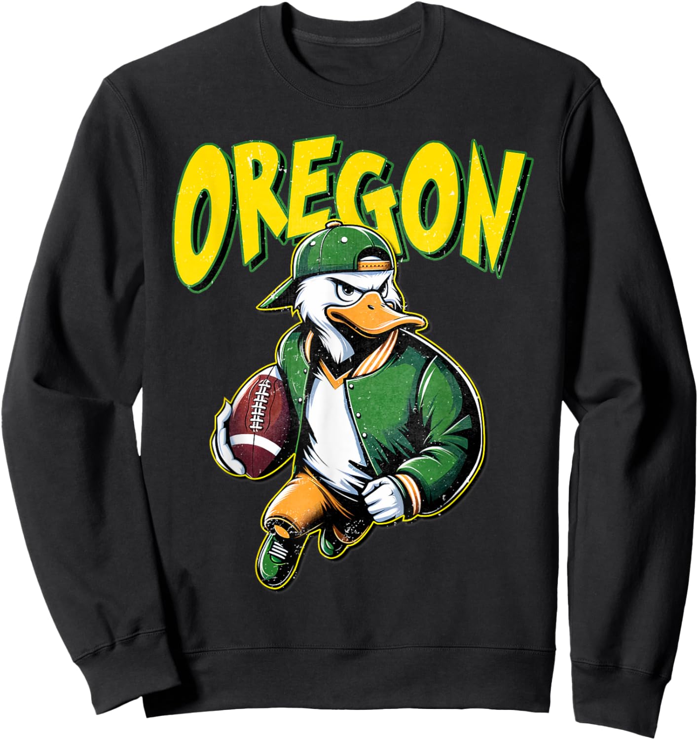 Classic State of Oregons Football Spirit Evergreen Sports Sweatshirt - Sweatshirt | Black