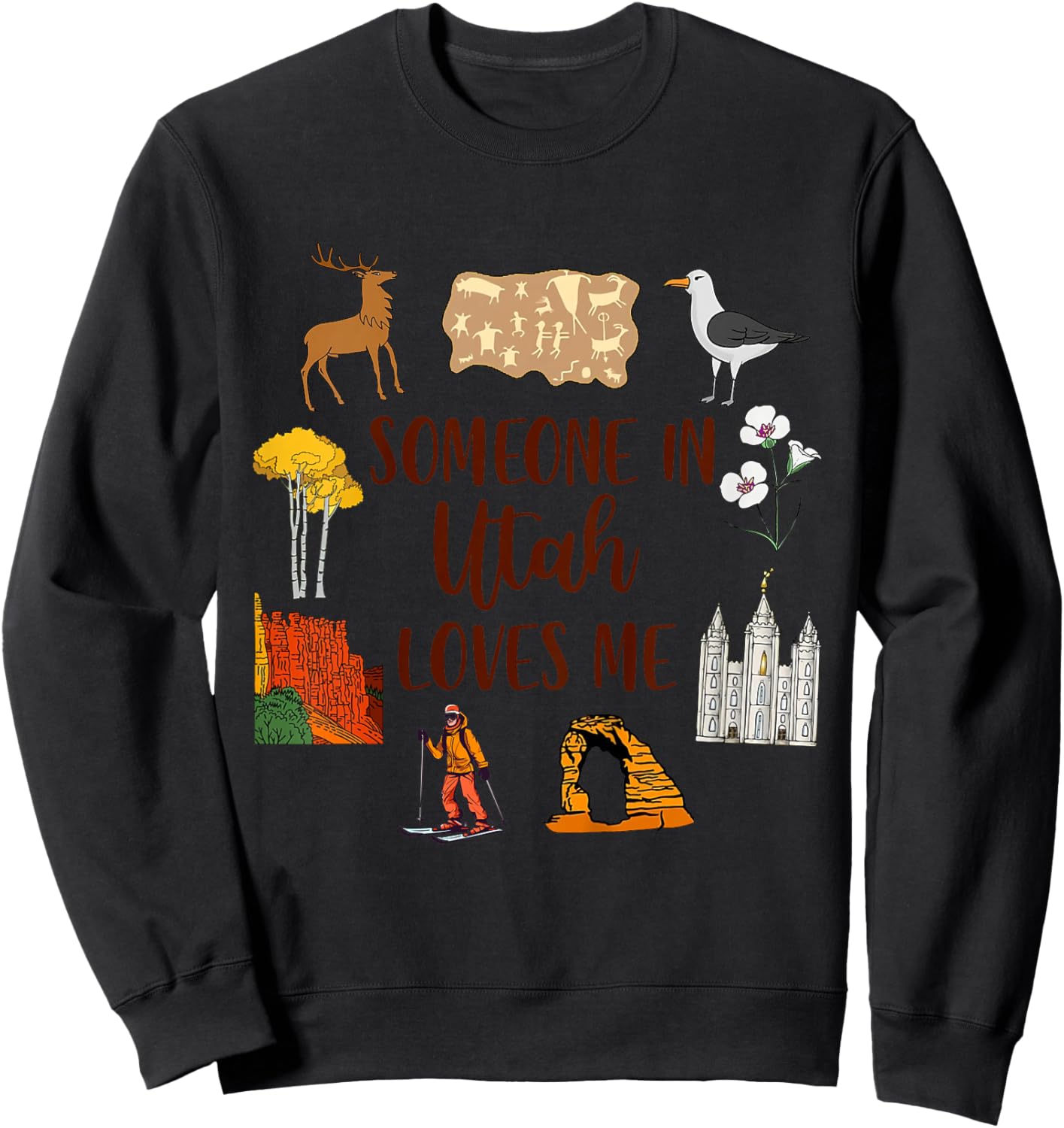 Kids Utah Baby Utah Traveling Trip Someone In Utah Loves Me Sweatshirt - Sweatshirt | Black