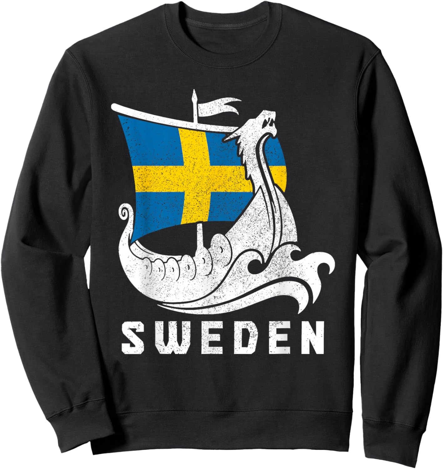 Sweden Viking Sverige Swedish Flag Pride Heritage Sweatshirt - Sweatshirt | Black