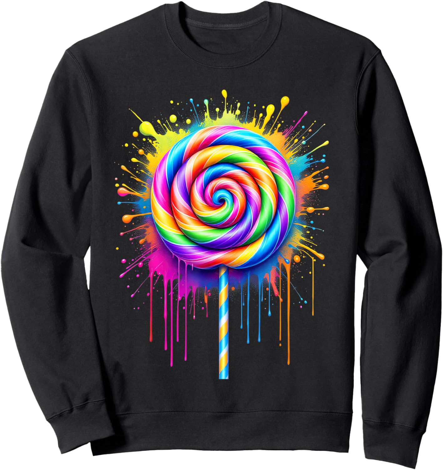 Candy Candy Costume Women's Carnival Lollipop Fancy Dress Sweatshirt - Sweatshirt | Black