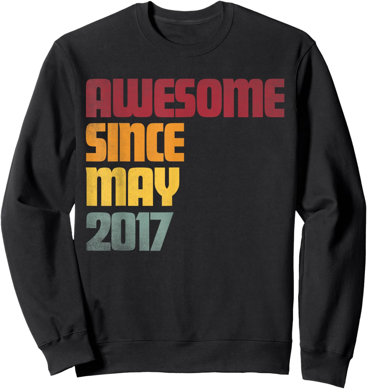 Awesome Since May 2017 9th Birthday - Vintage Sweatshirt - Sweatshirt | Black